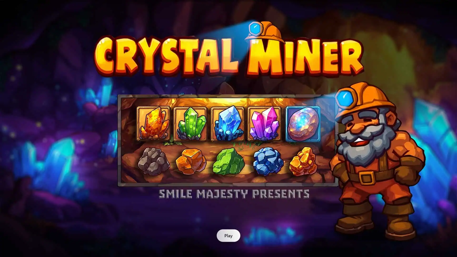 Crystal Miner slot intro screen