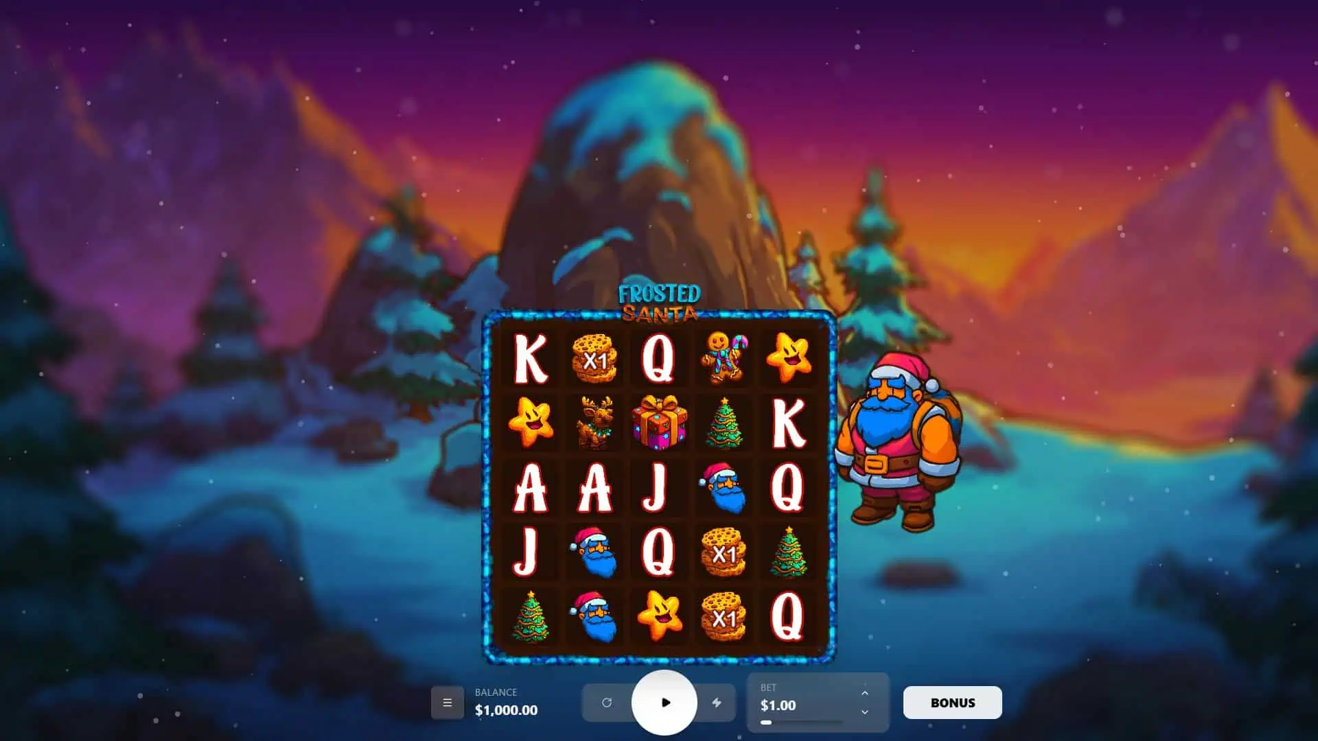 Frosted Santa slot gameplay reels