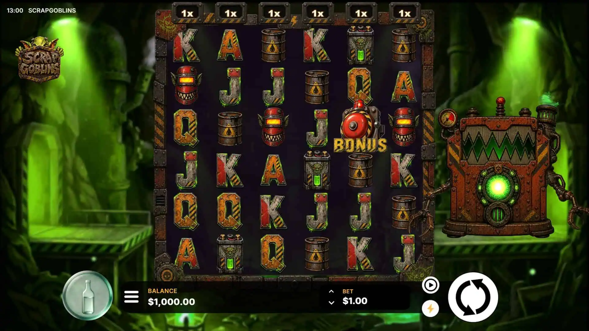 Scrap Goblins slot gameplay reels