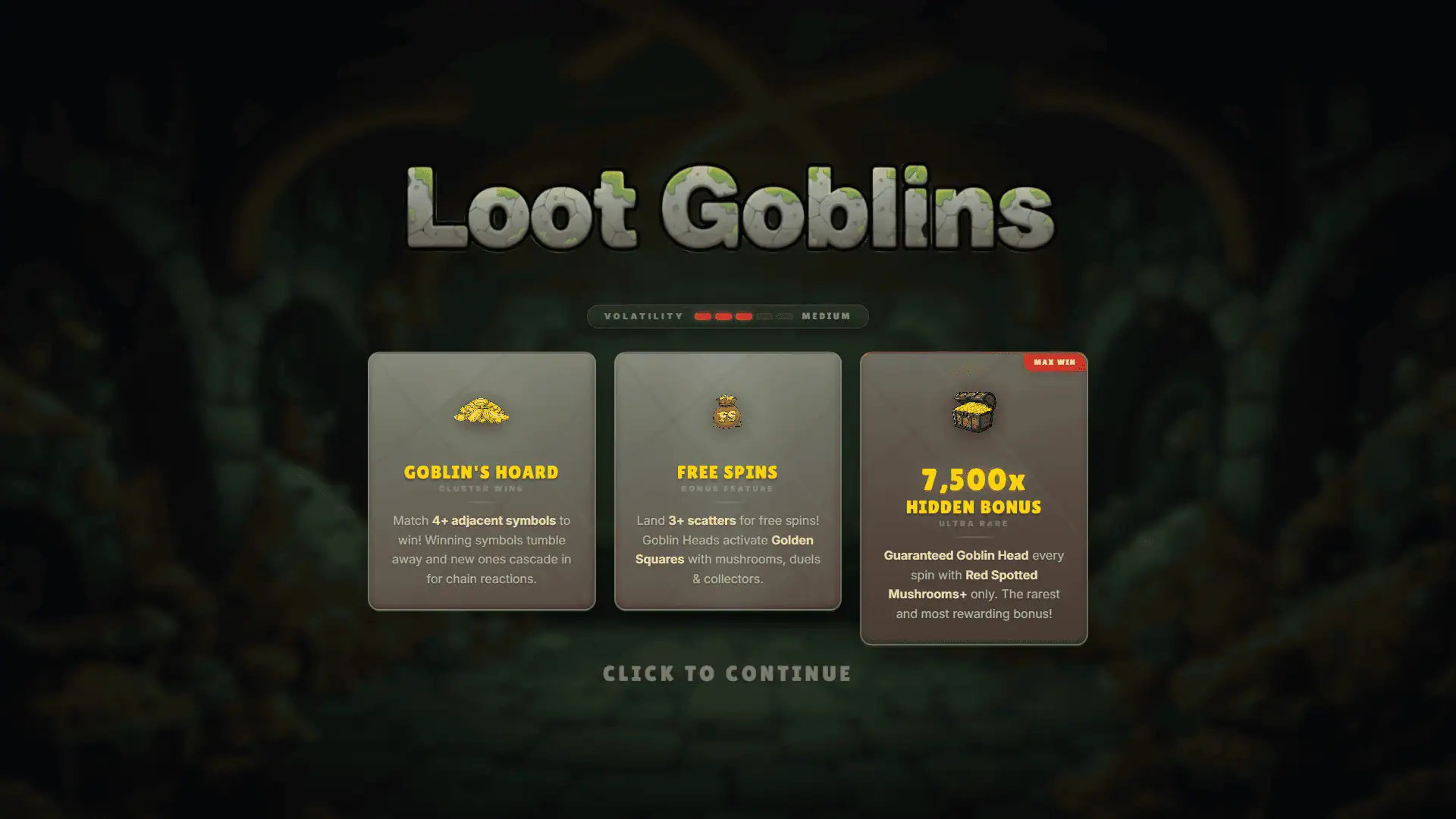 Loot Goblins slot intro screen
