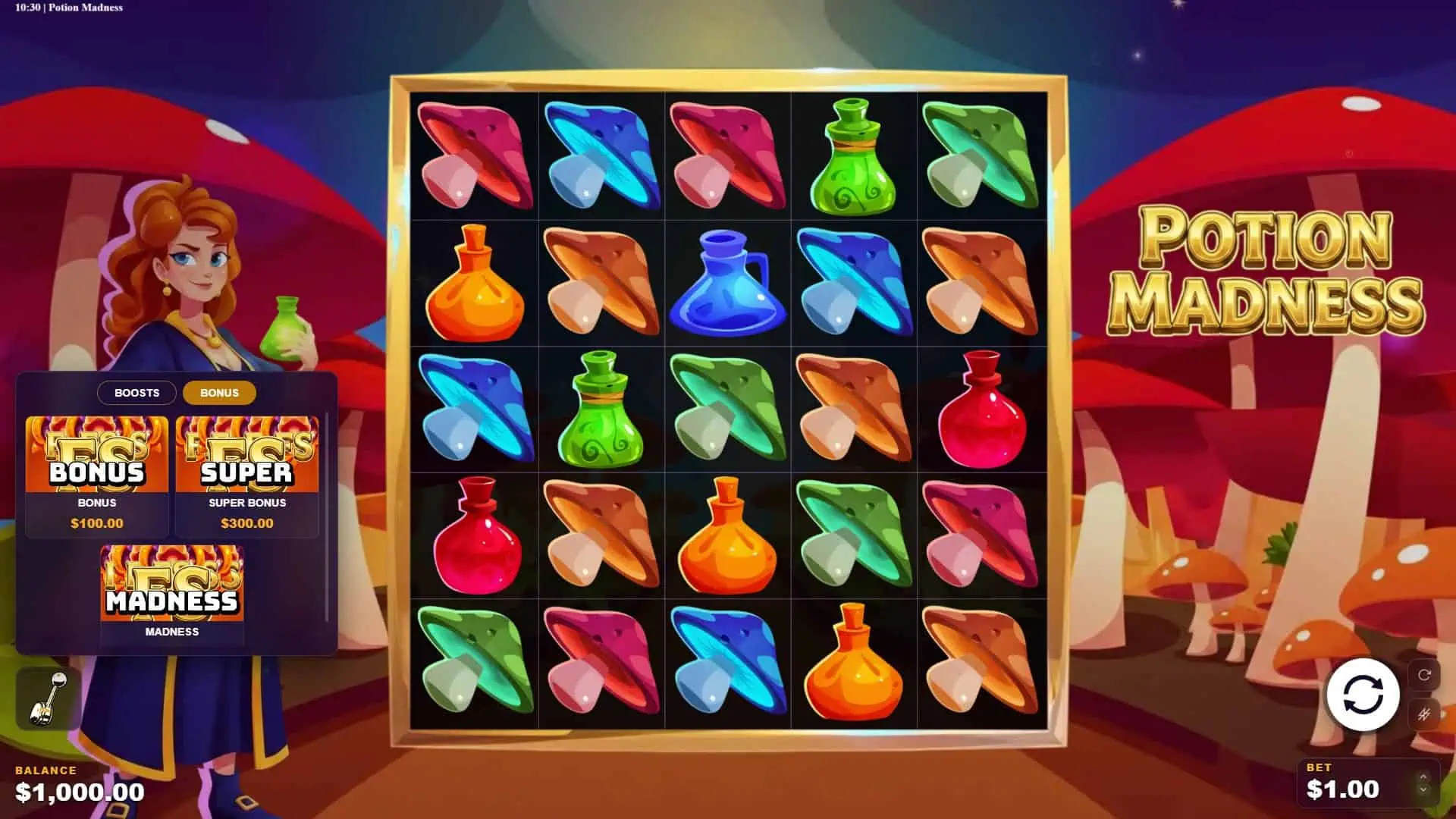 Potion Madness bonus buy menu