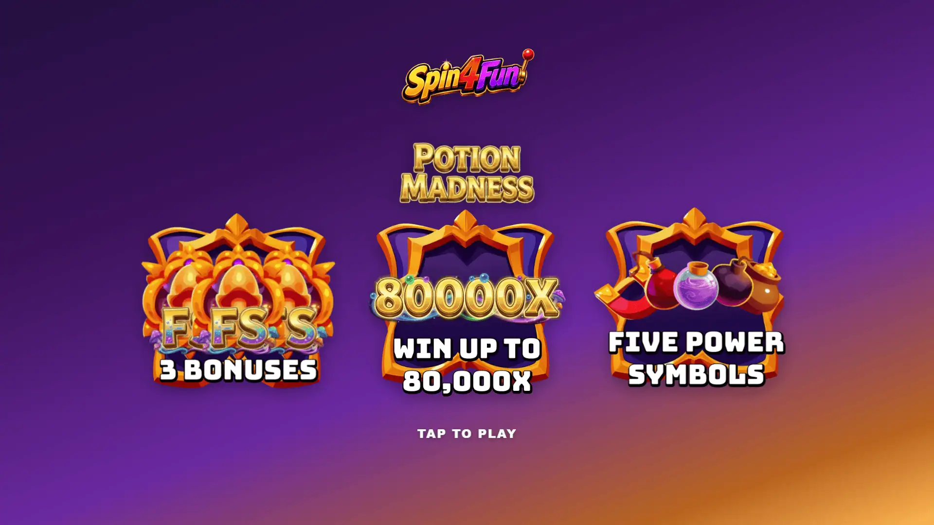 Potion Madness slot intro screen