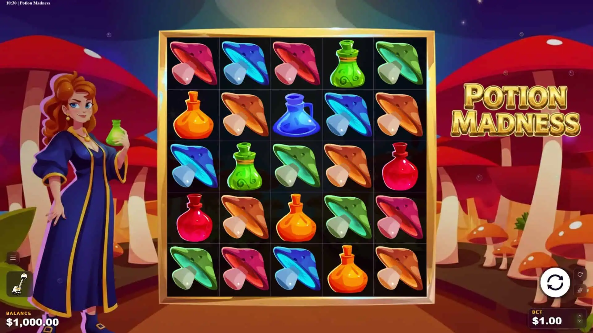 Potion Madness slot gameplay reels