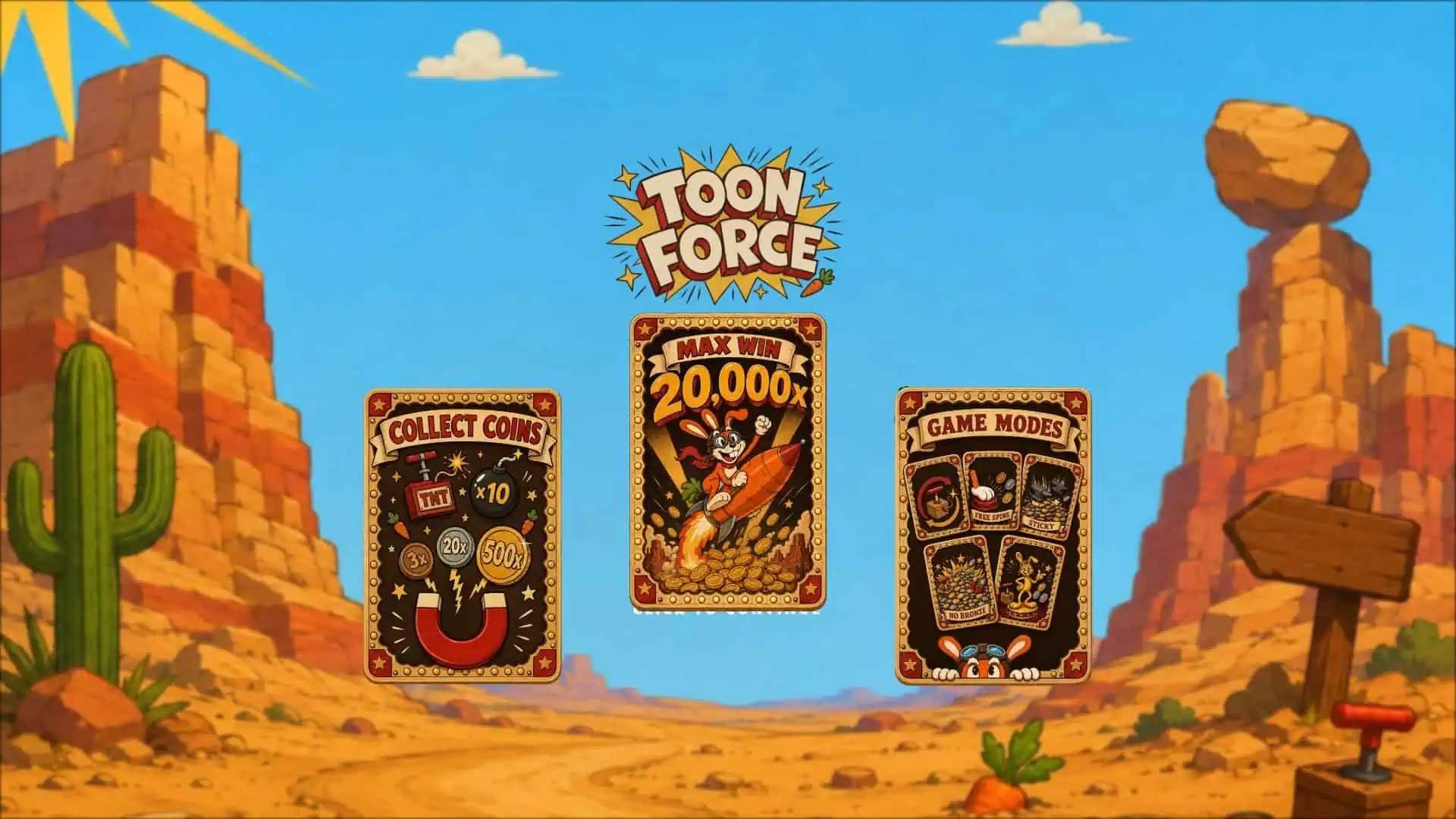 Toon Force slot intro screen