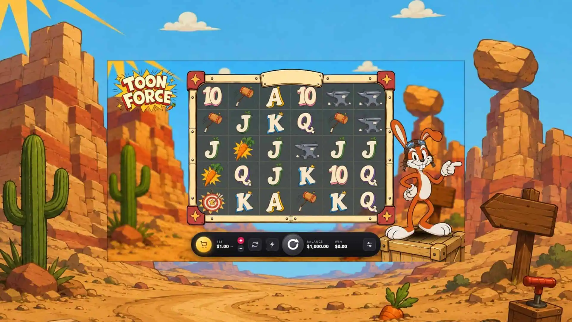 Toon Force slot gameplay reels