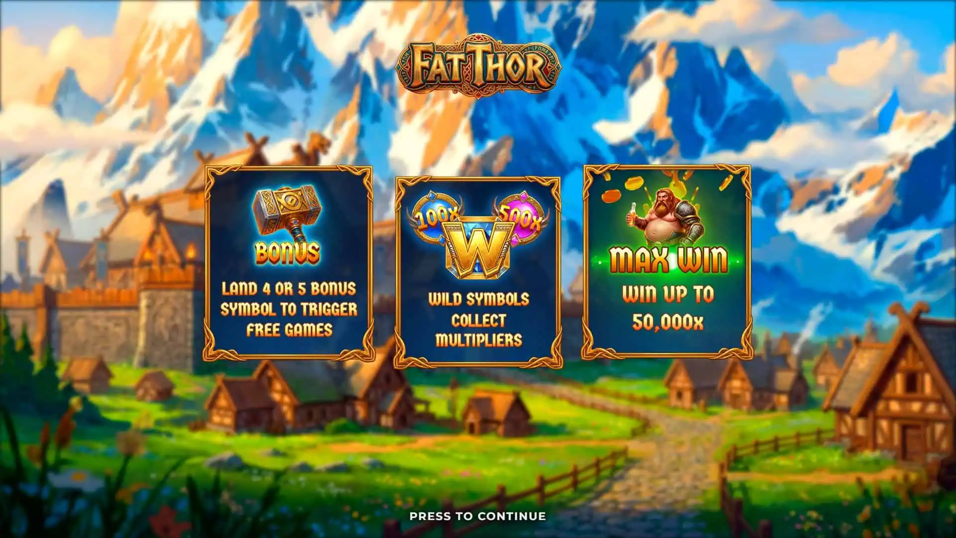 Fat Thor slot intro screen