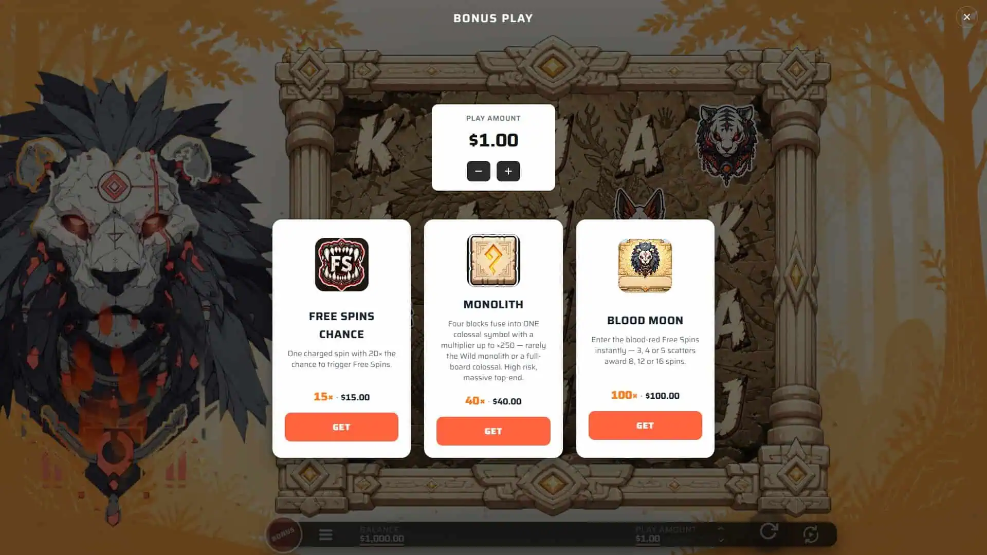 Pride Blocks bonus buy menu