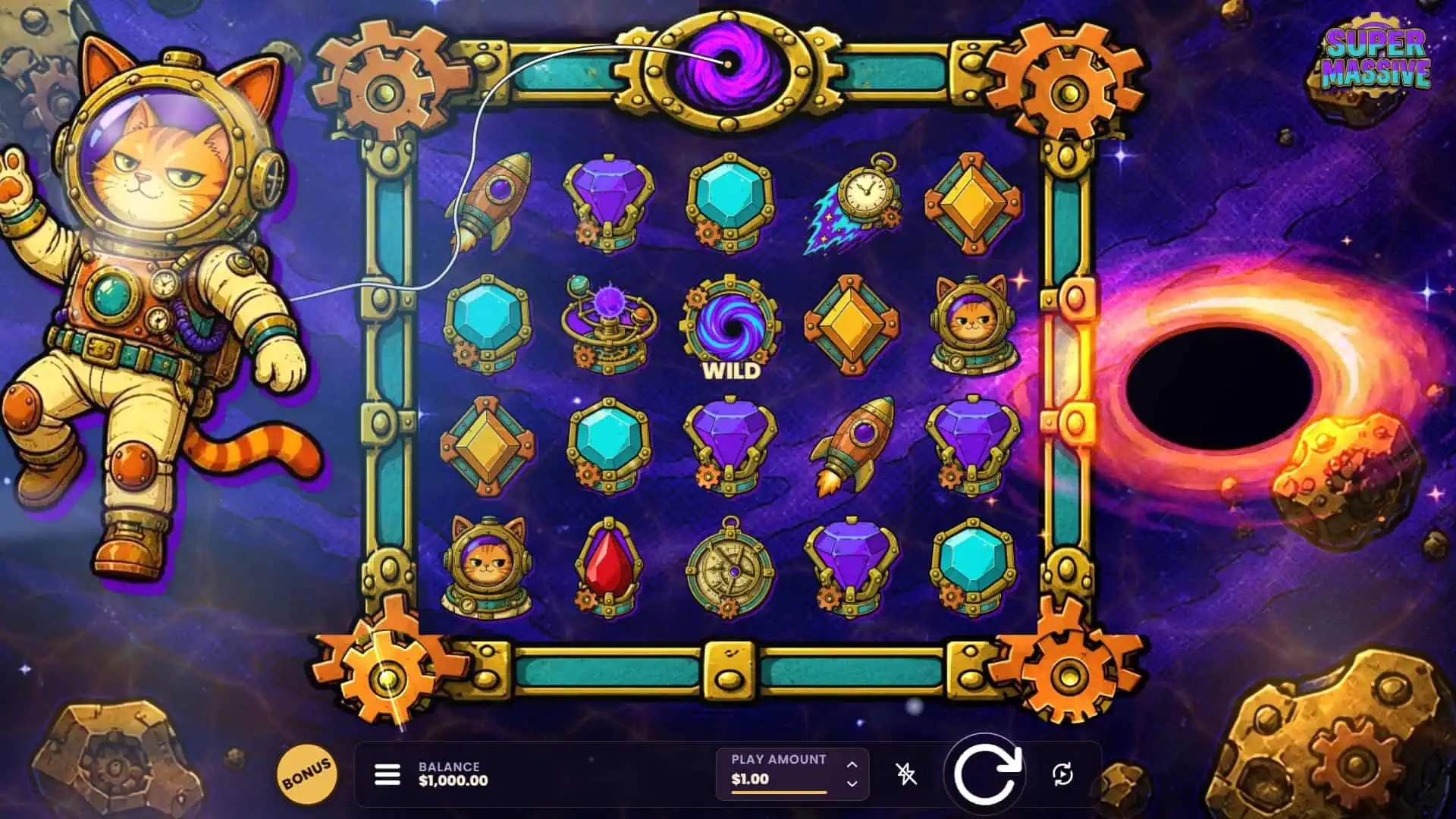 Super Massive slot gameplay reels