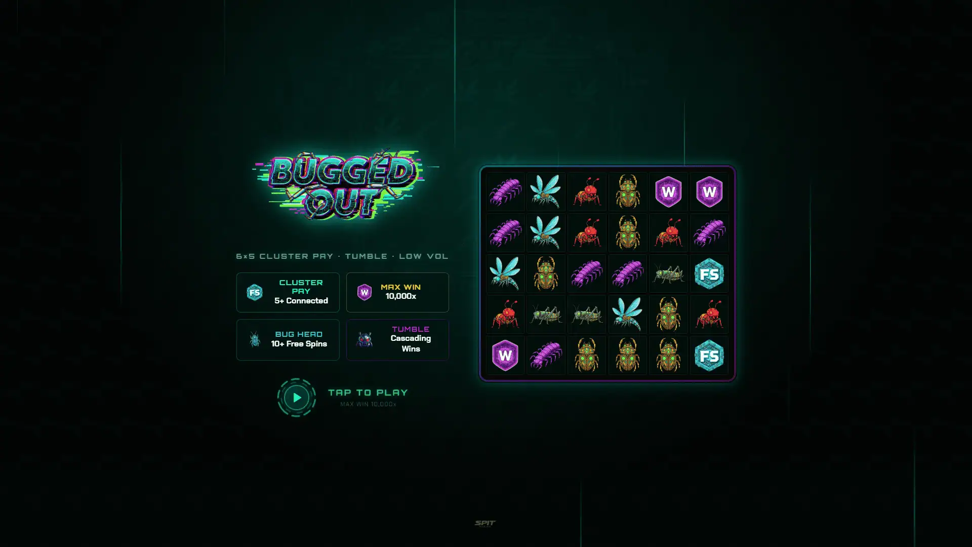 Bugged Out slot intro screen