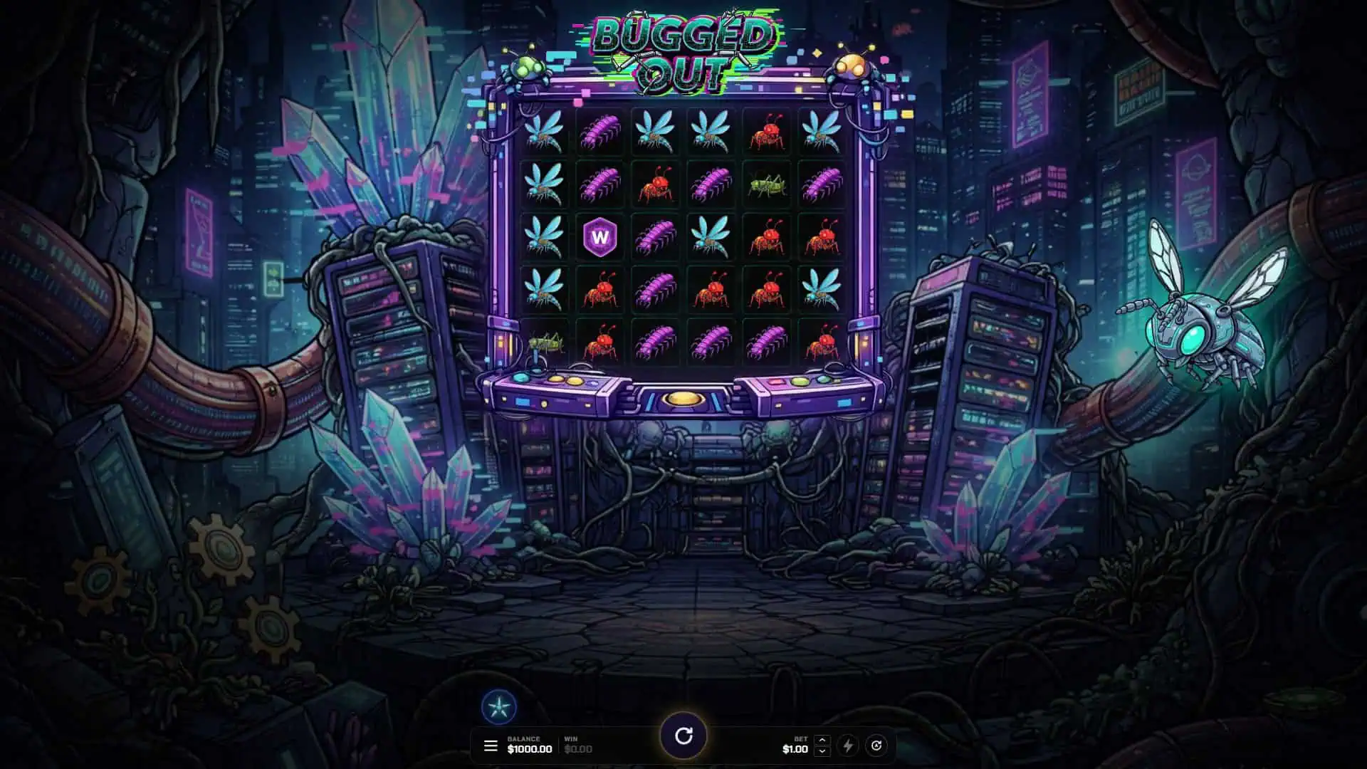 Bugged Out slot gameplay reels
