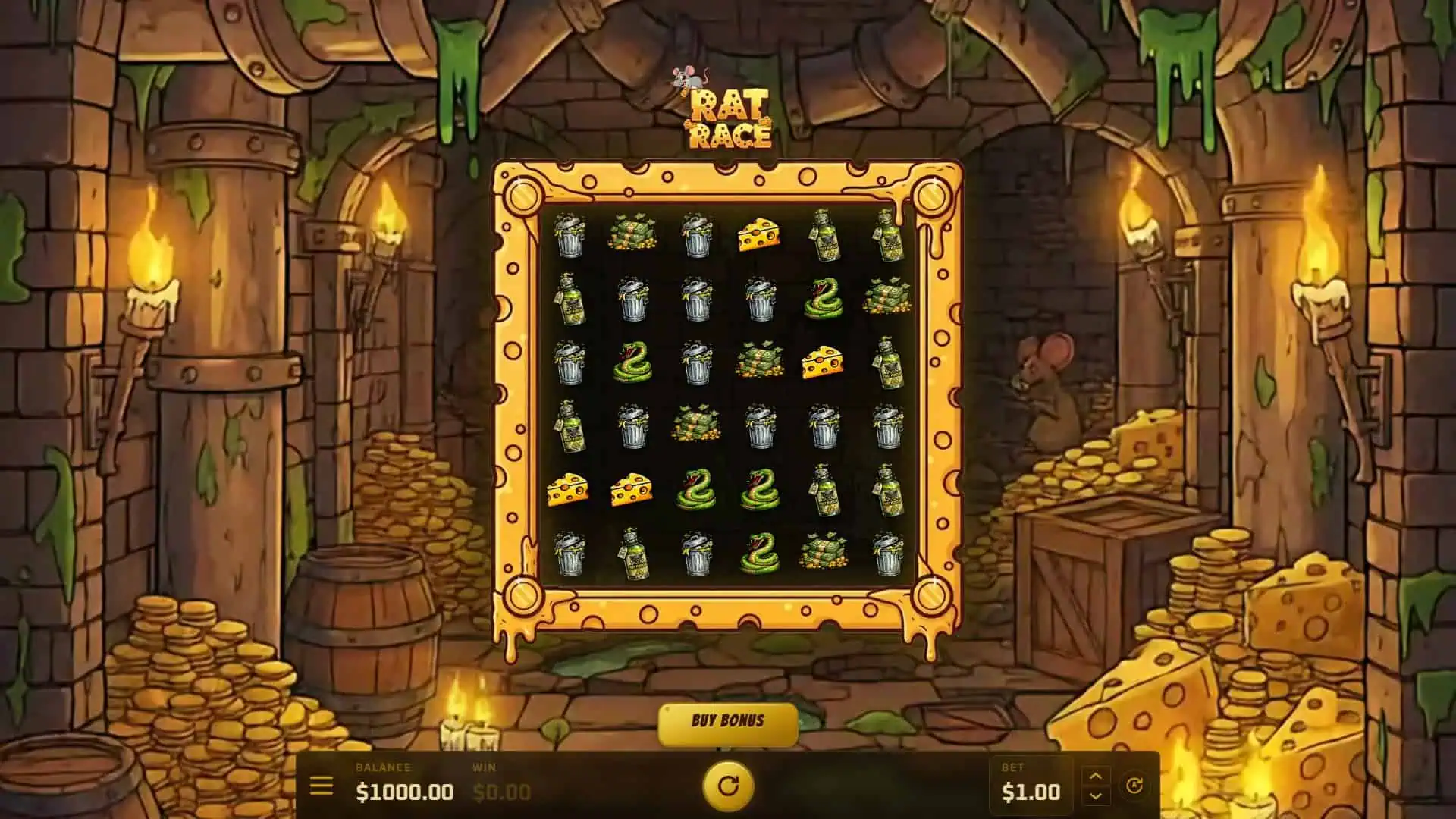 Rat Race slot gameplay reels
