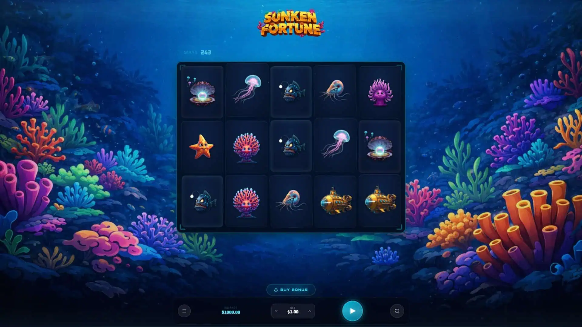 Sunken Fortune slot gameplay reels