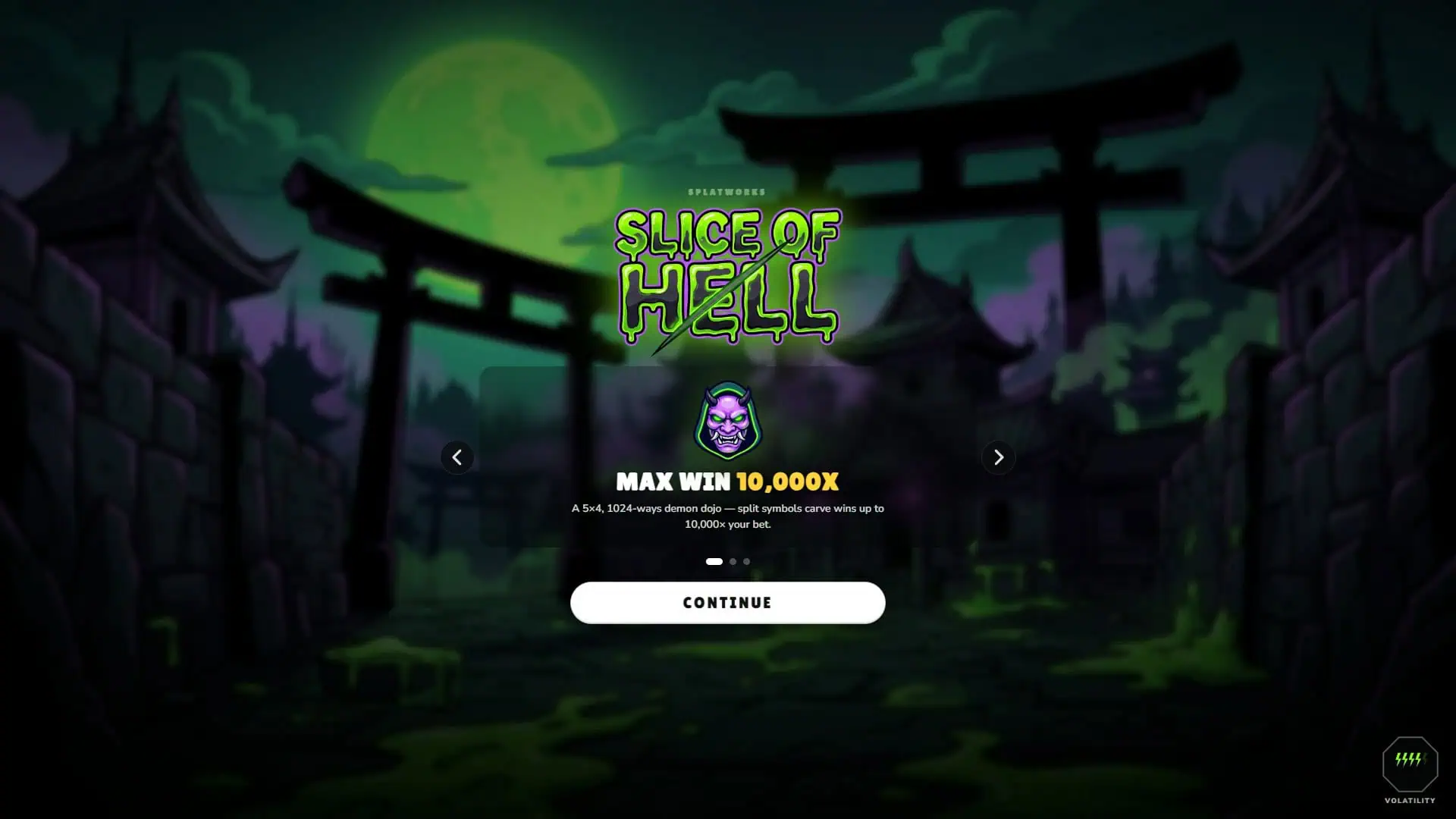 Slice Of Hell slot intro screen