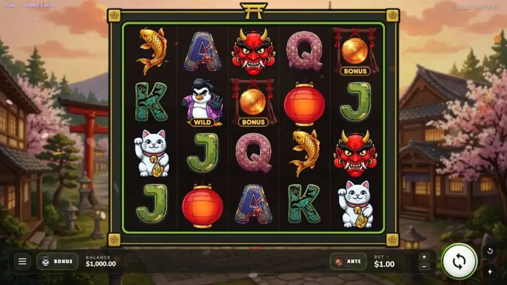 Splatworks zonkos dojo slot game preview