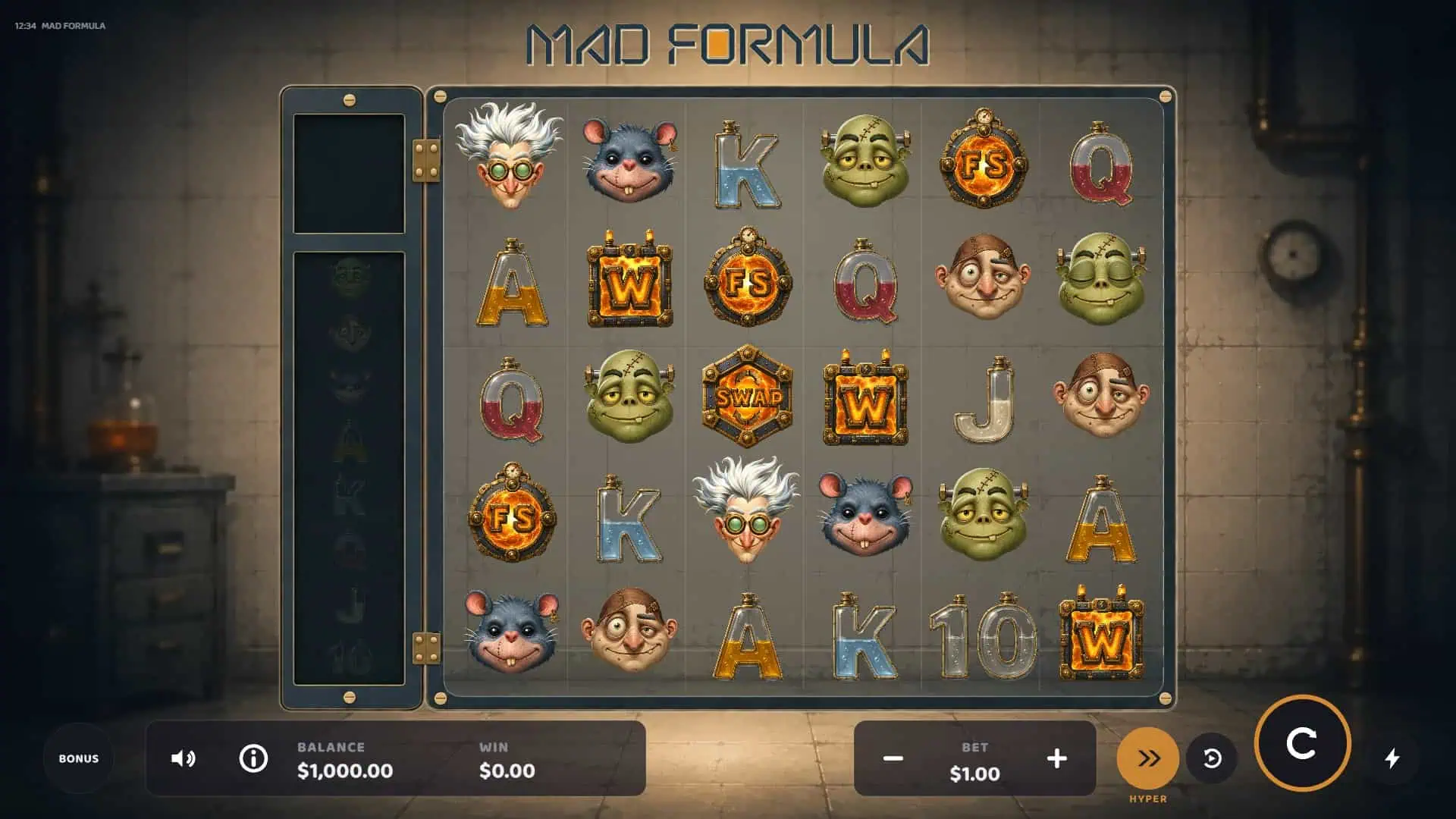 Mad Formula slot gameplay reels