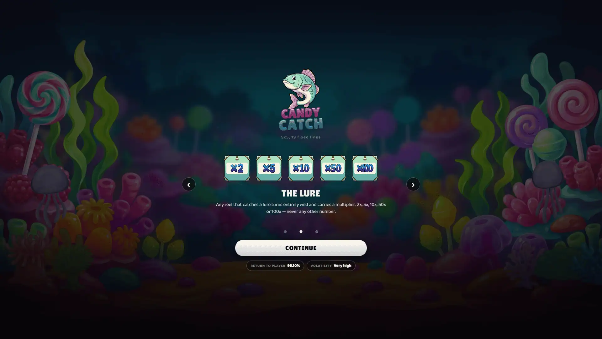 Candy Catch slot intro screen