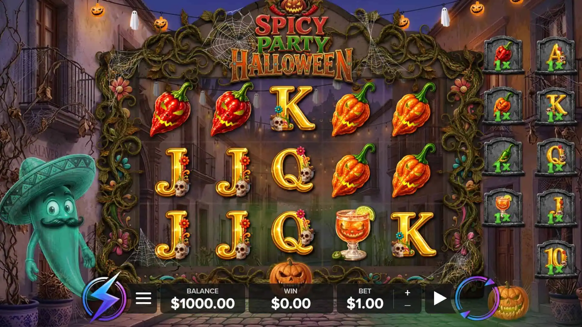 Spicy Party Halloween slot gameplay reels