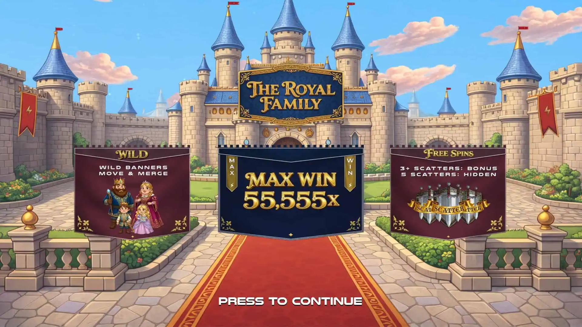 The Royal Family slot intro screen
