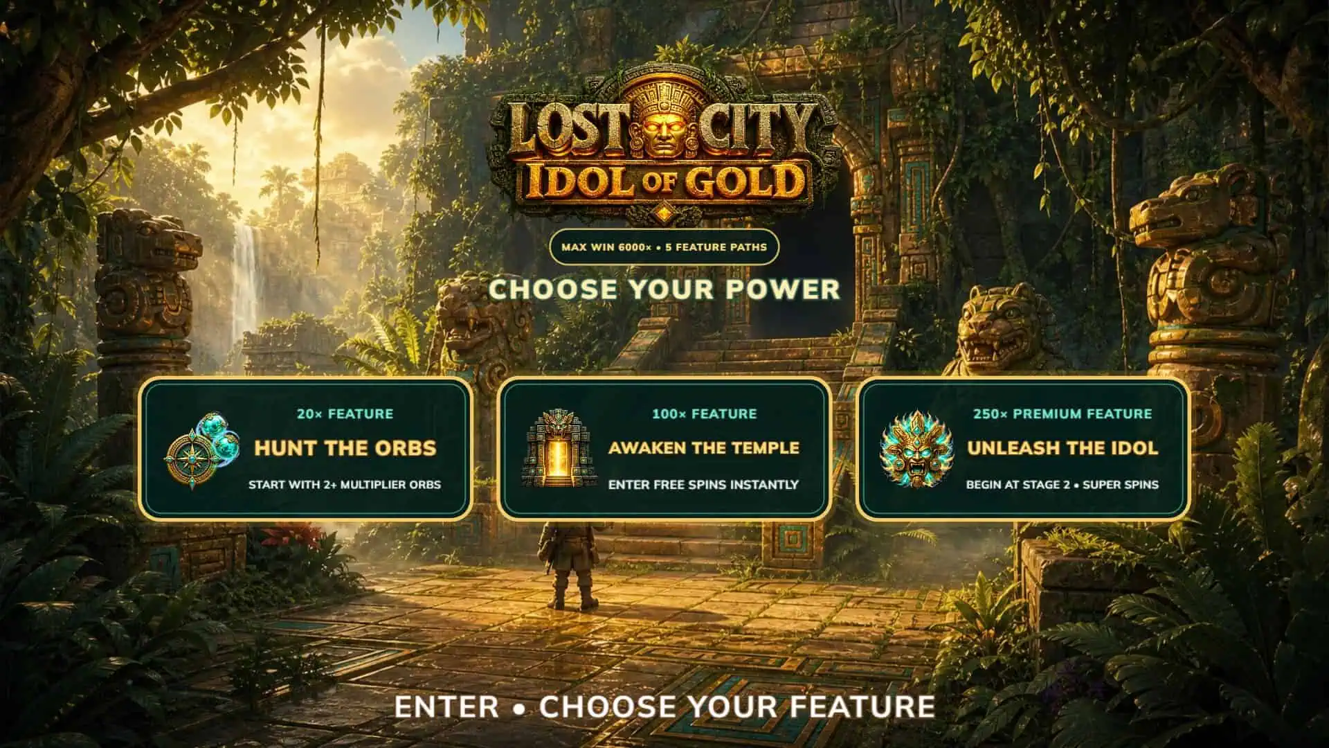 Lost City: Idol of Gold slot intro screen