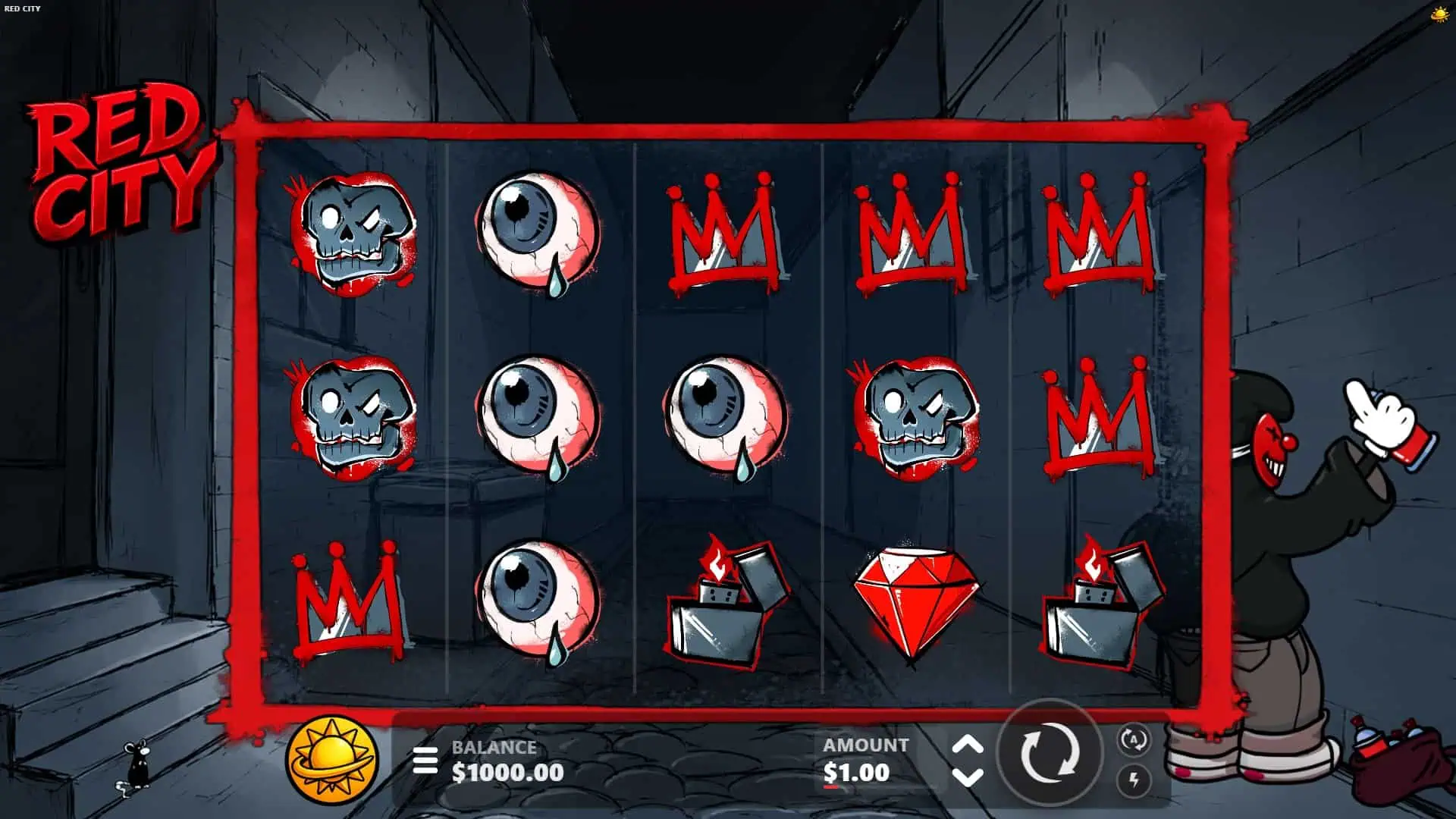 Red City slot gameplay reels