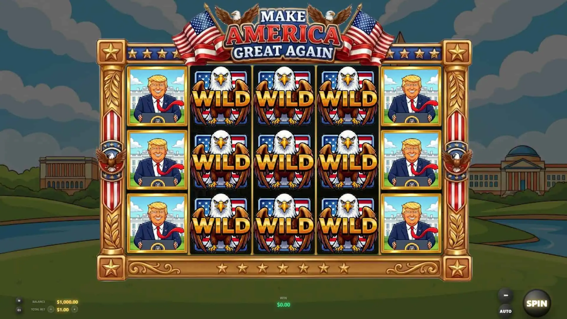 Make America Great Again slot gameplay reels