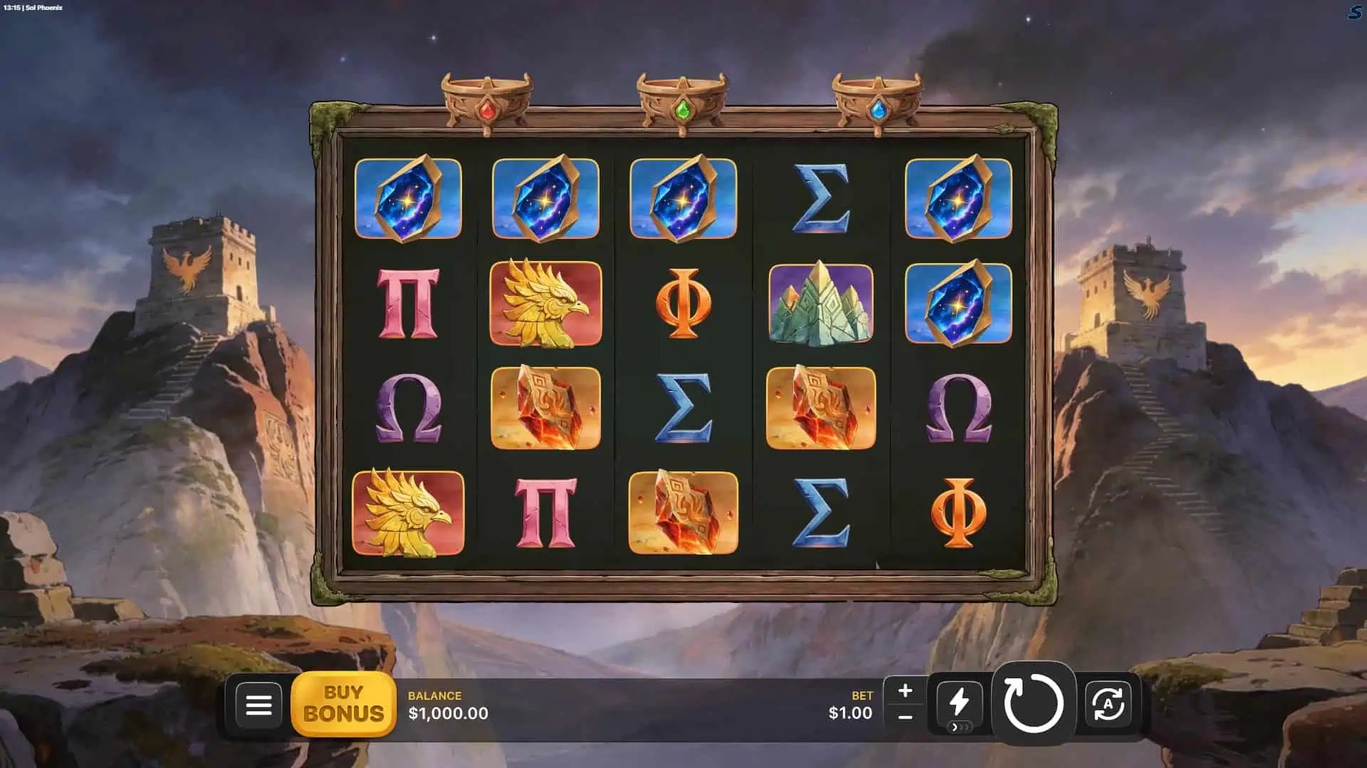 Sol Phoenix slot gameplay reels