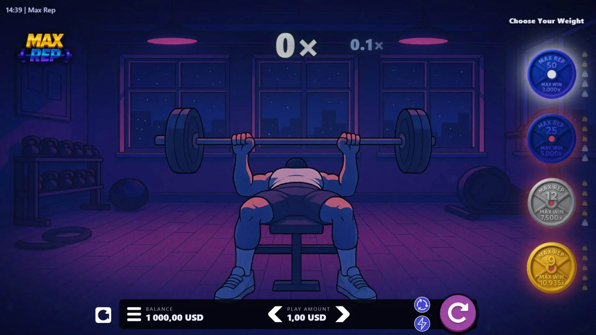 Max Rep slot gameplay reels