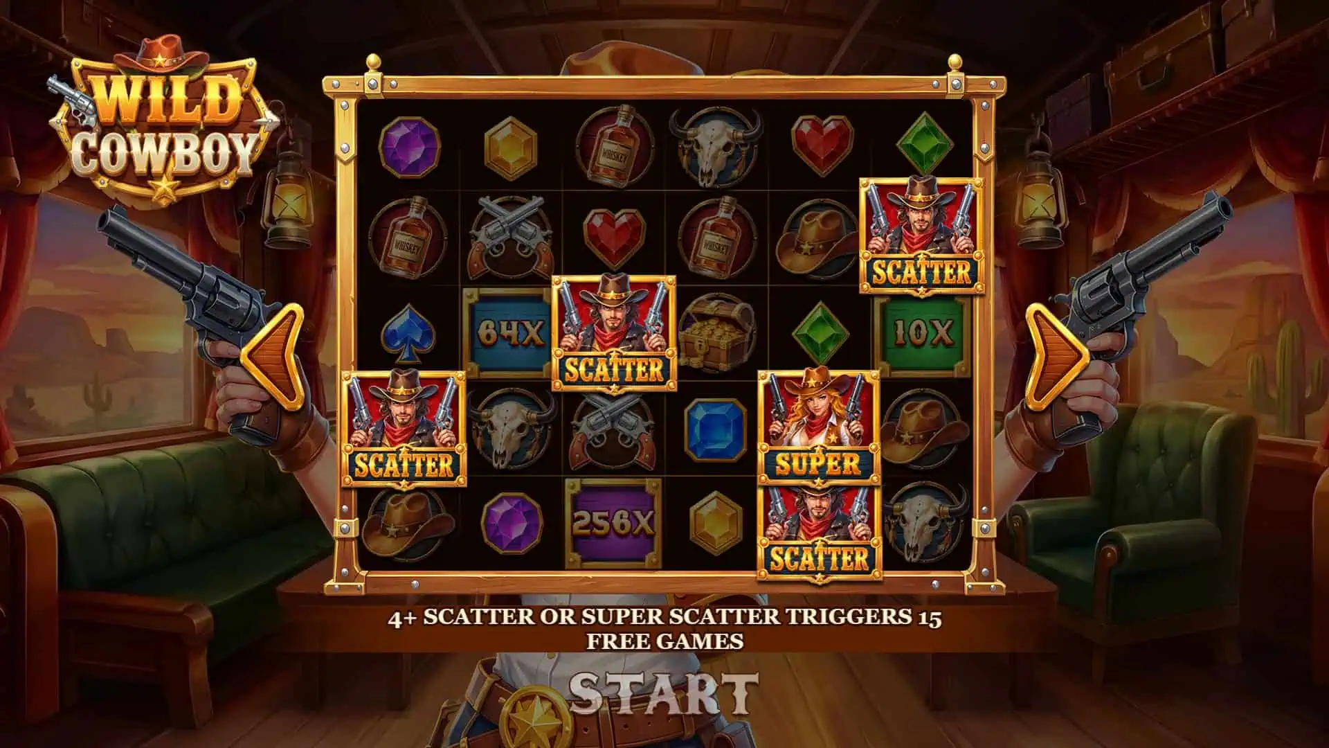 Wild Cowboy slot intro screen