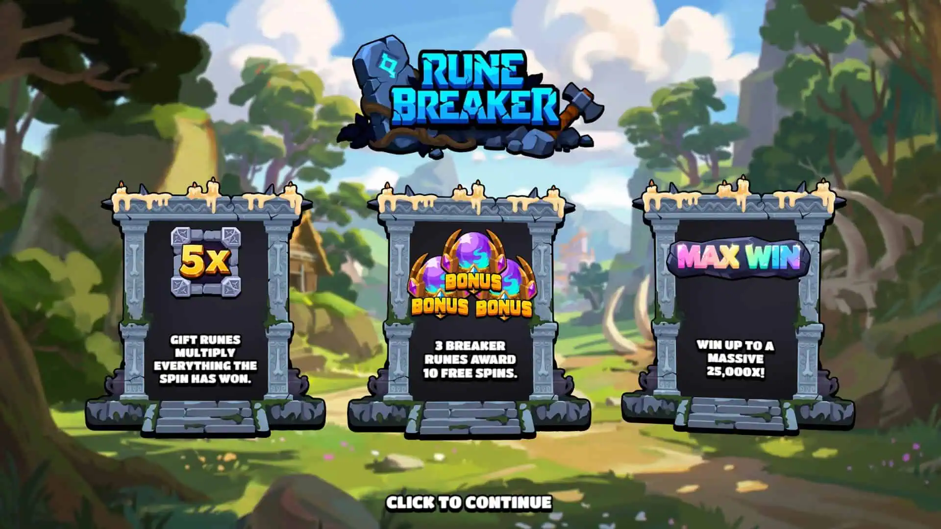 Runebreaker slot intro screen