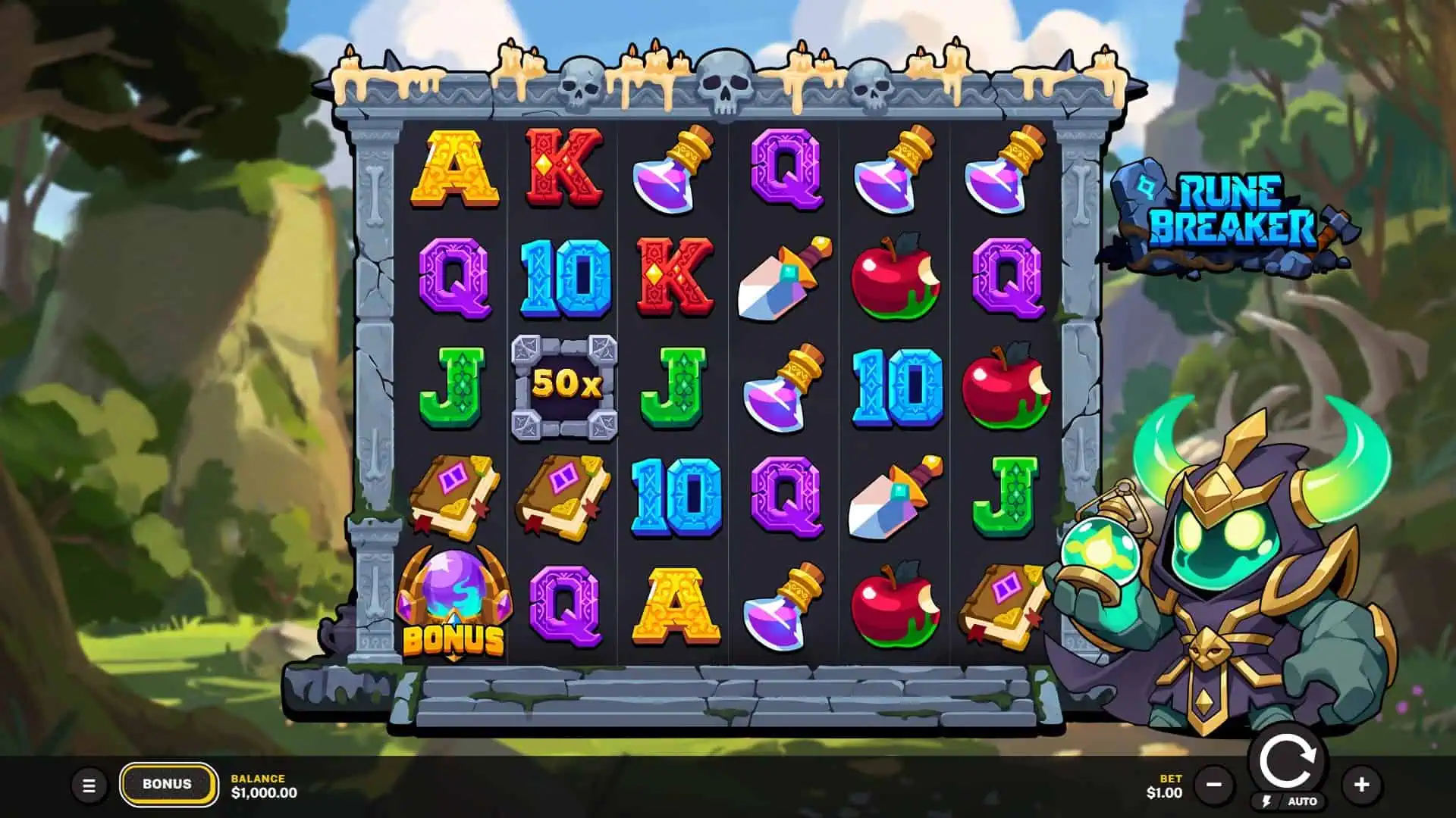 Runebreaker slot gameplay reels