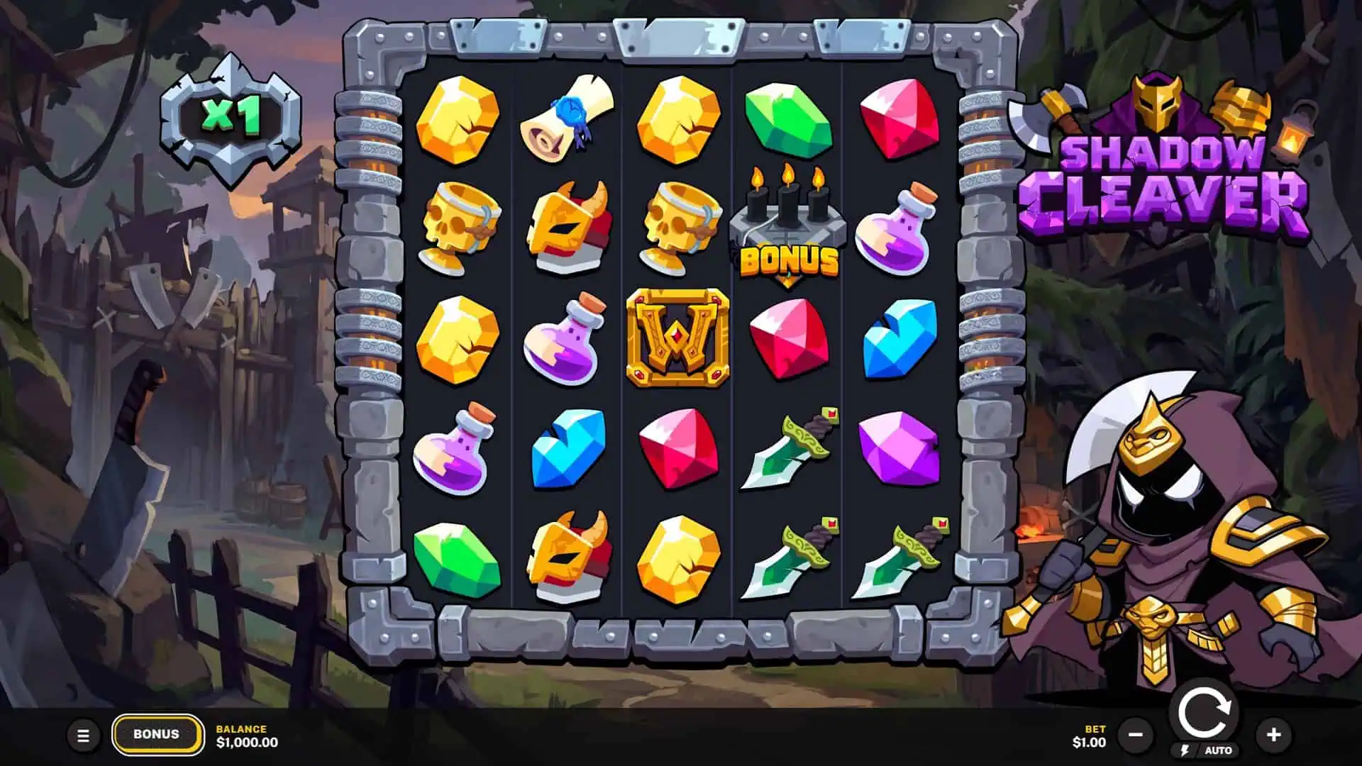 Shadow Cleaver slot gameplay reels