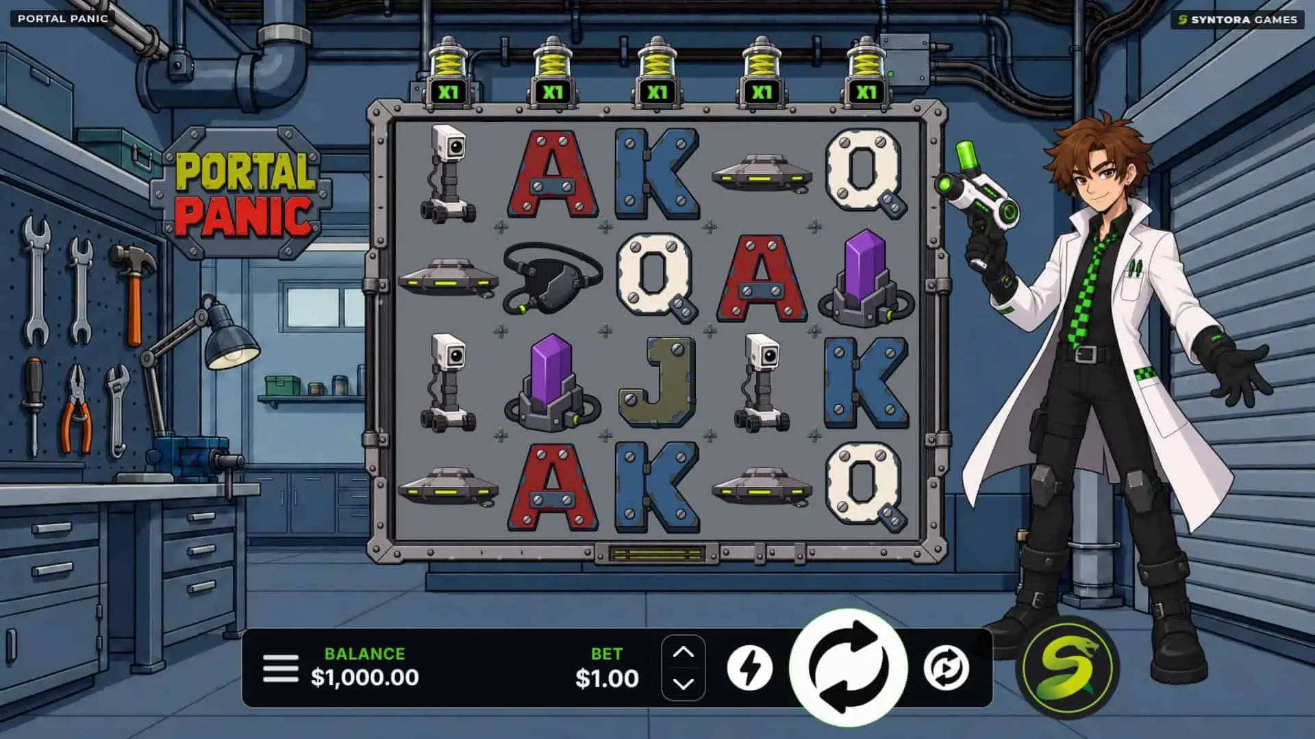Portal Panic slot gameplay reels