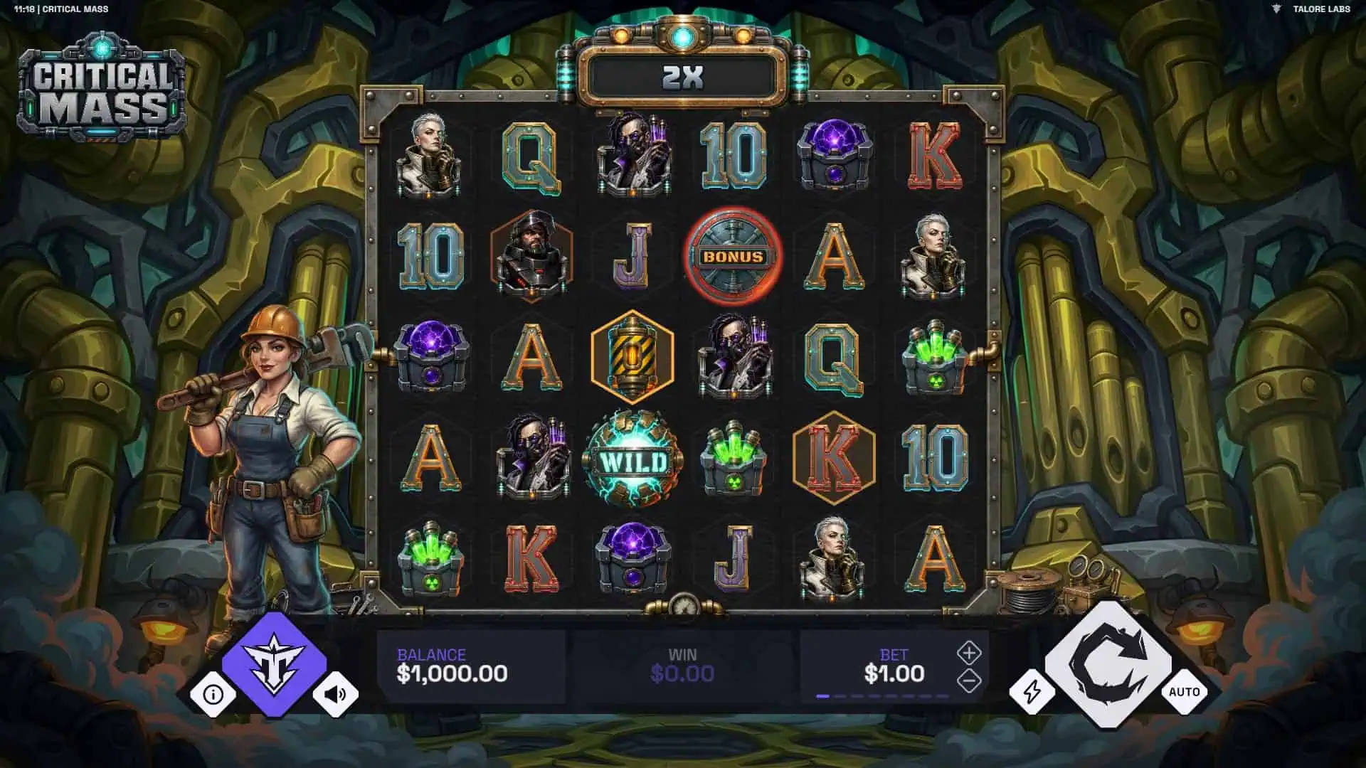 Critical Mass slot gameplay reels