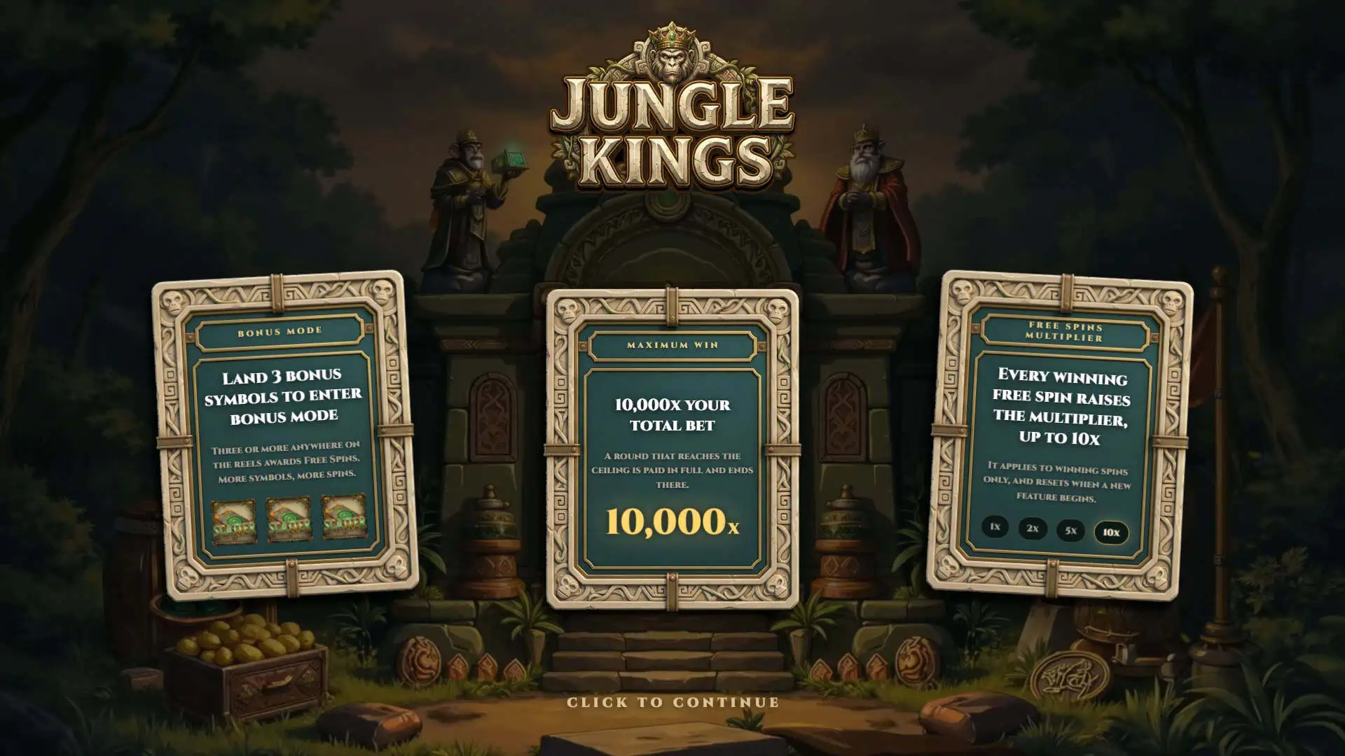 Jungle Kings slot intro screen