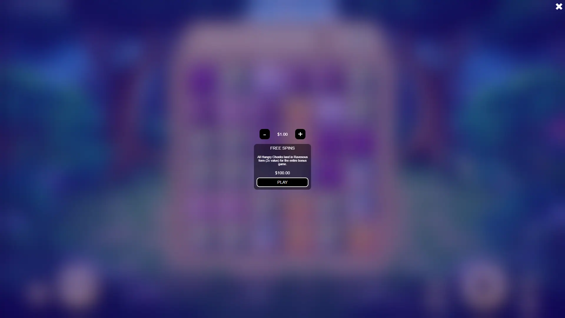 Chonks bonus buy menu