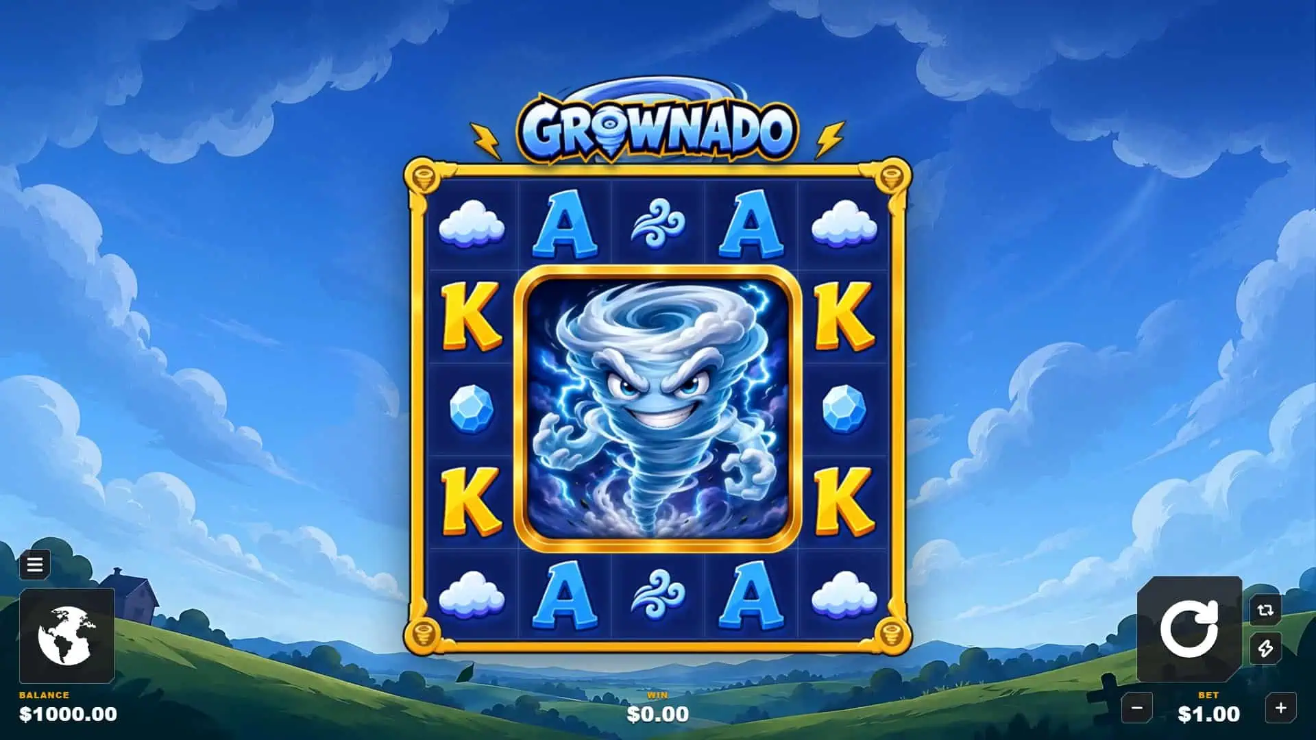 Grownado slot gameplay reels