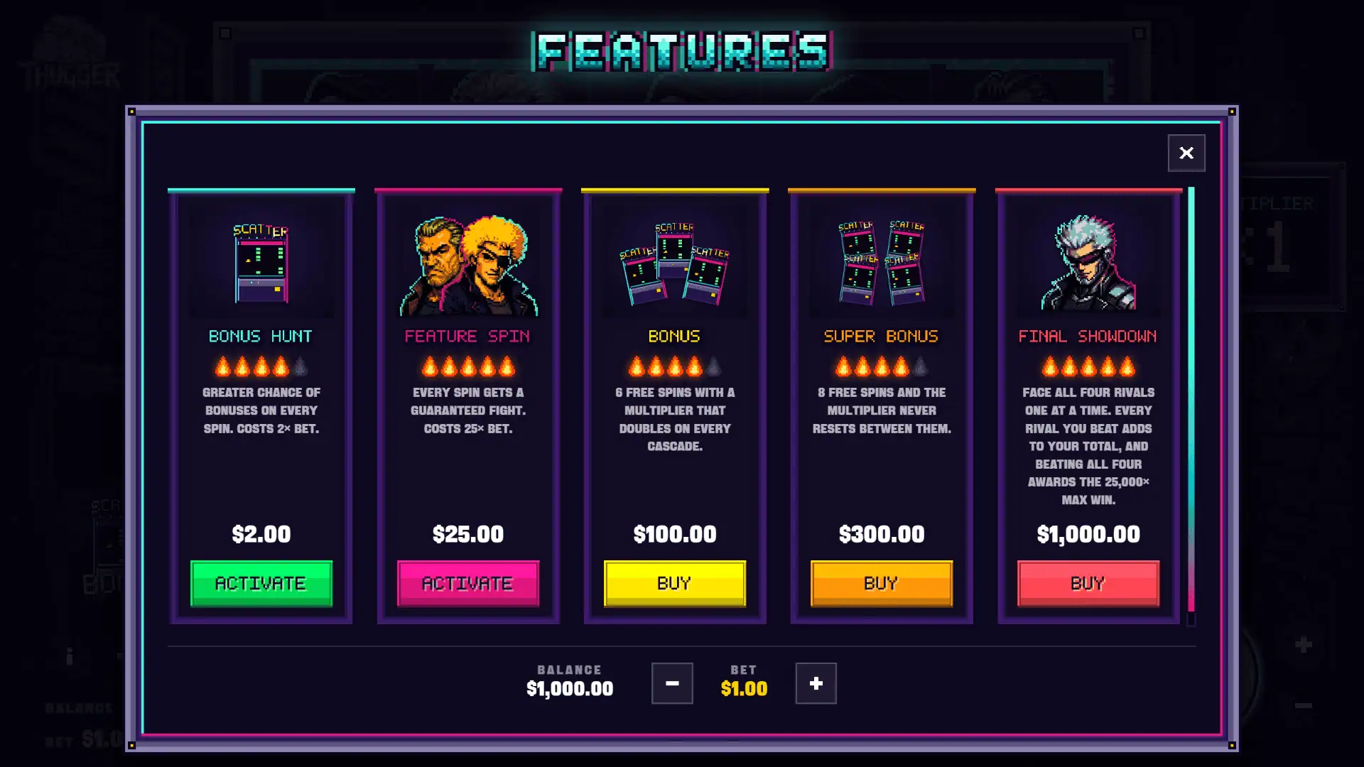 Backstreets: Chapter Two bonus buy menu