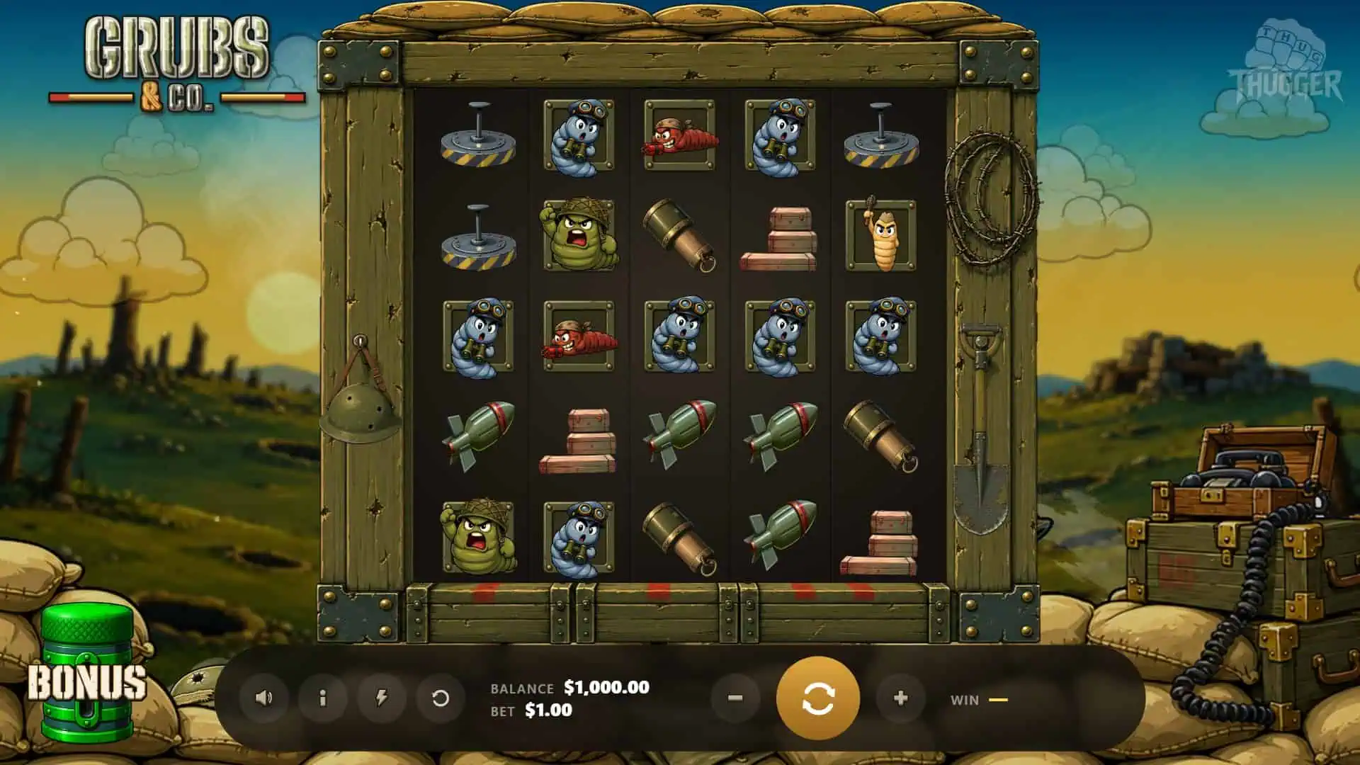 Grubs & Co. slot gameplay reels