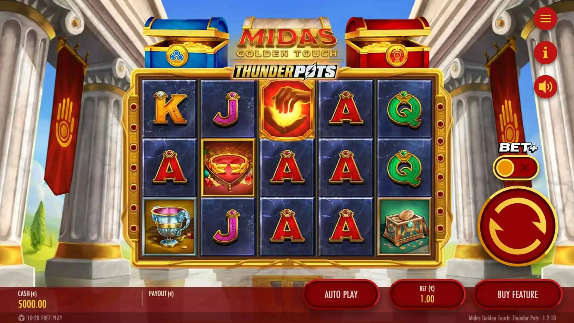 Midas Golden Touch: Thunder Pots slot gameplay reels