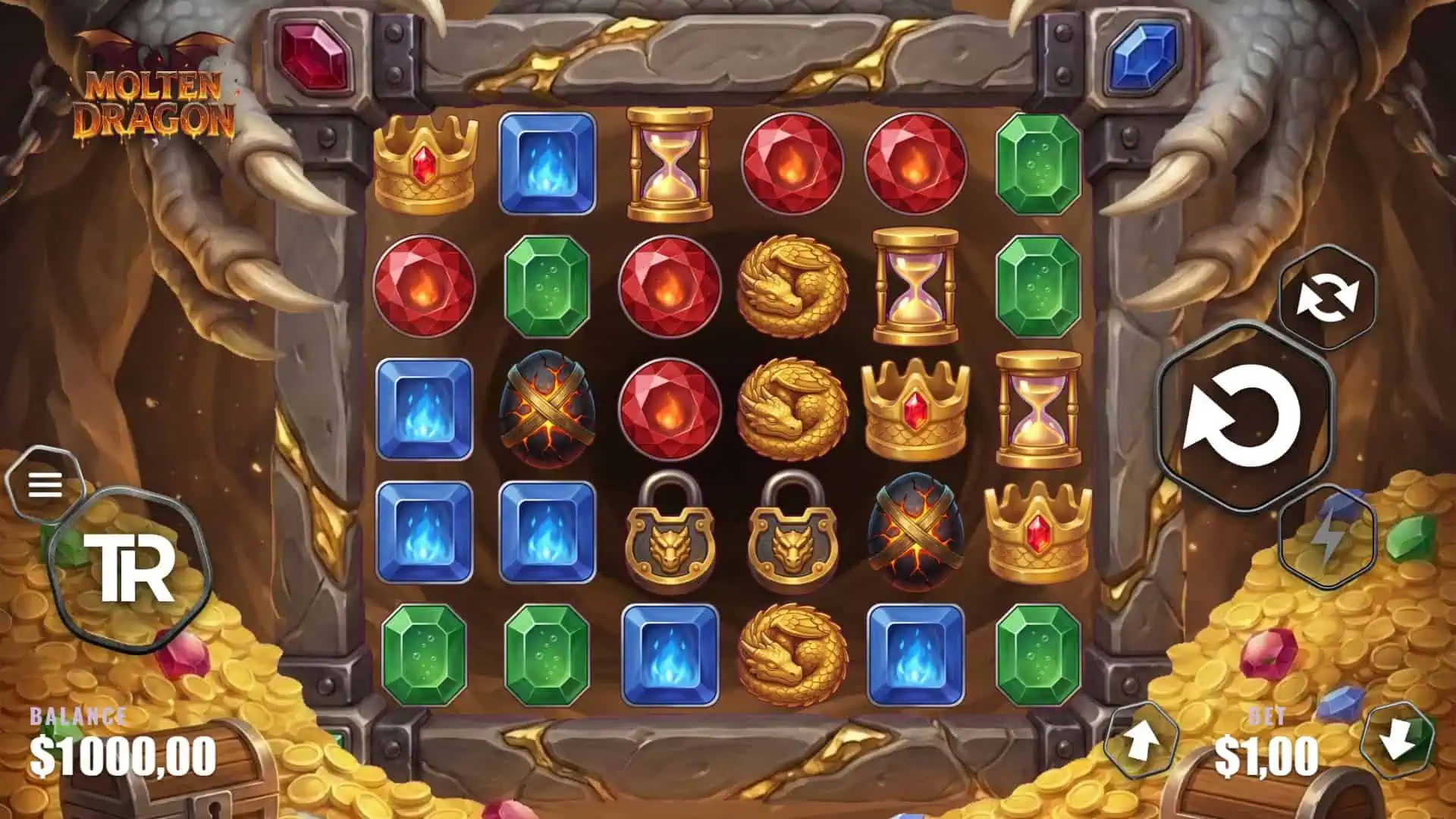 Molten Dragon slot gameplay reels