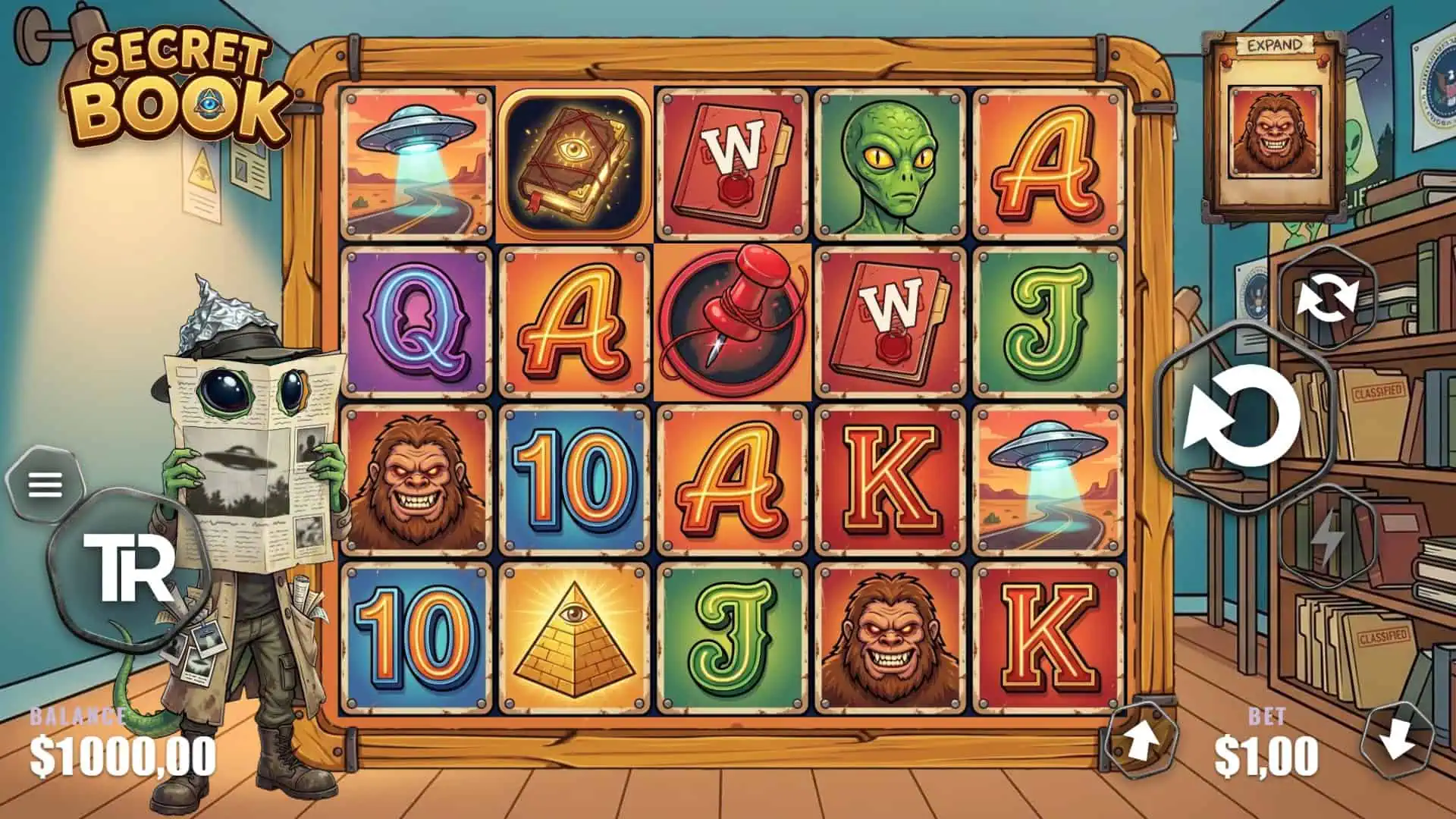 Secret Book slot gameplay reels