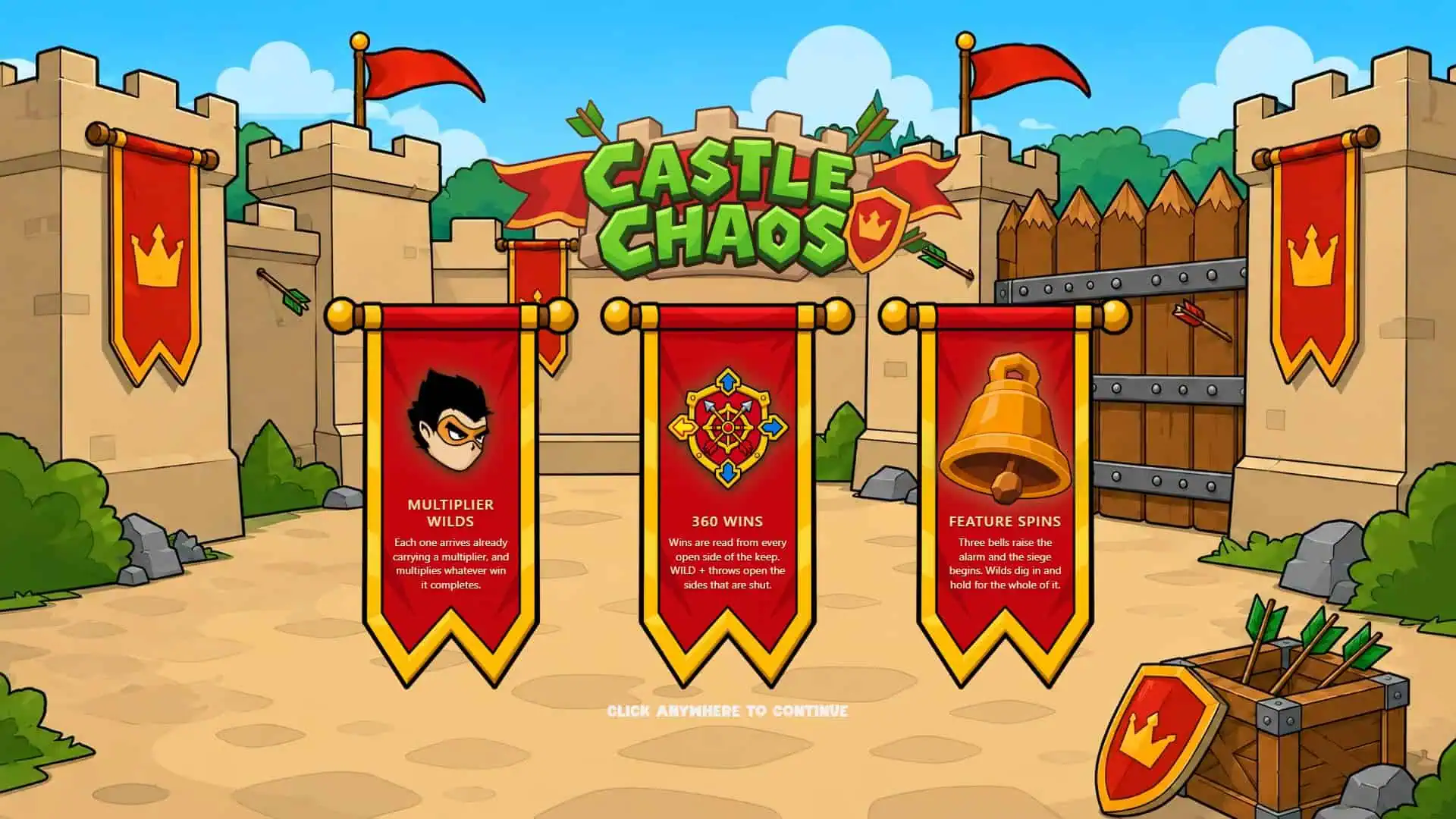 Castle Chaos slot intro screen