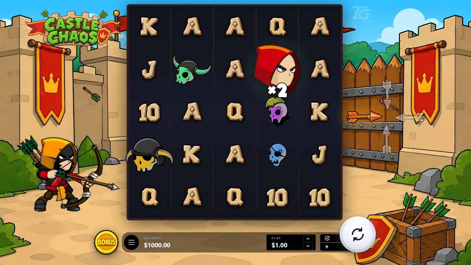 Castle Chaos slot gameplay reels