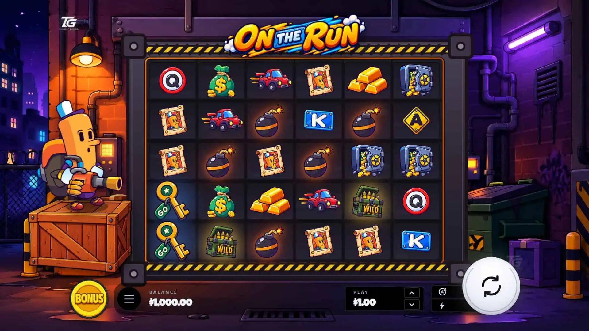 On The Run slot gameplay reels