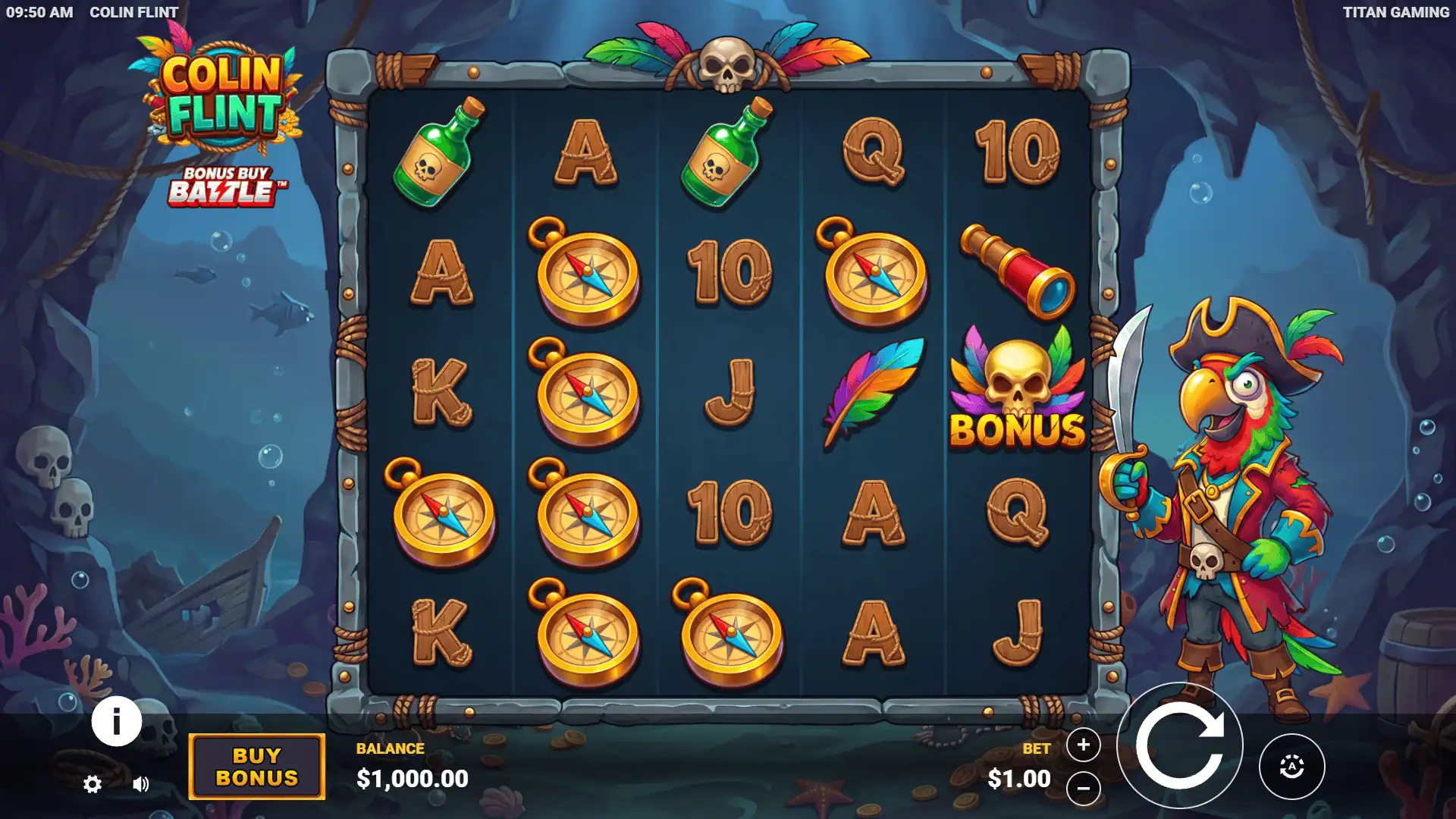 Colin Flint slot gameplay reels