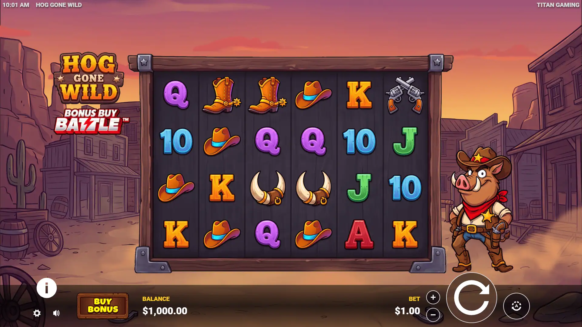 Hog Gone Wild slot gameplay reels