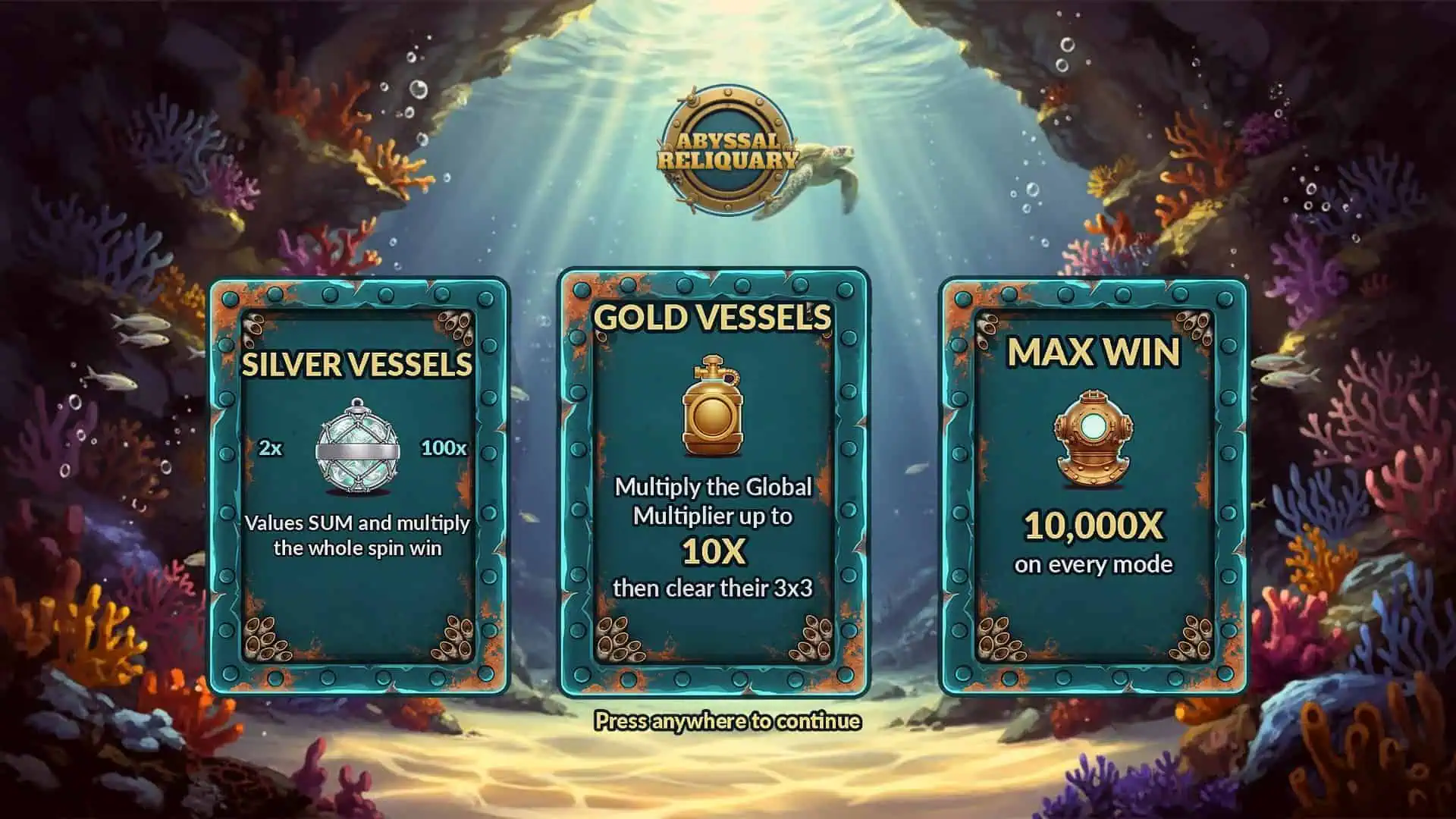 Abyssal Reliquary slot intro screen