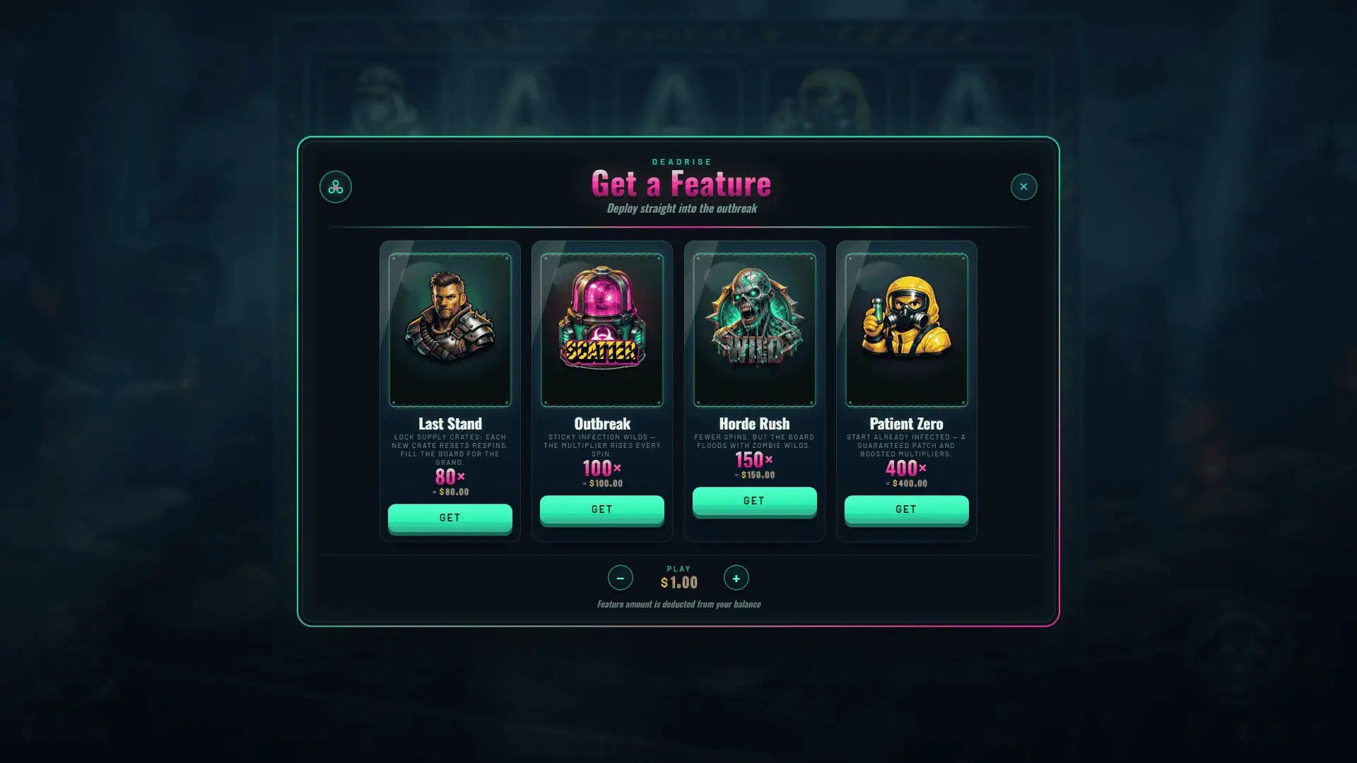 Deadrise Zombie bonus buy menu