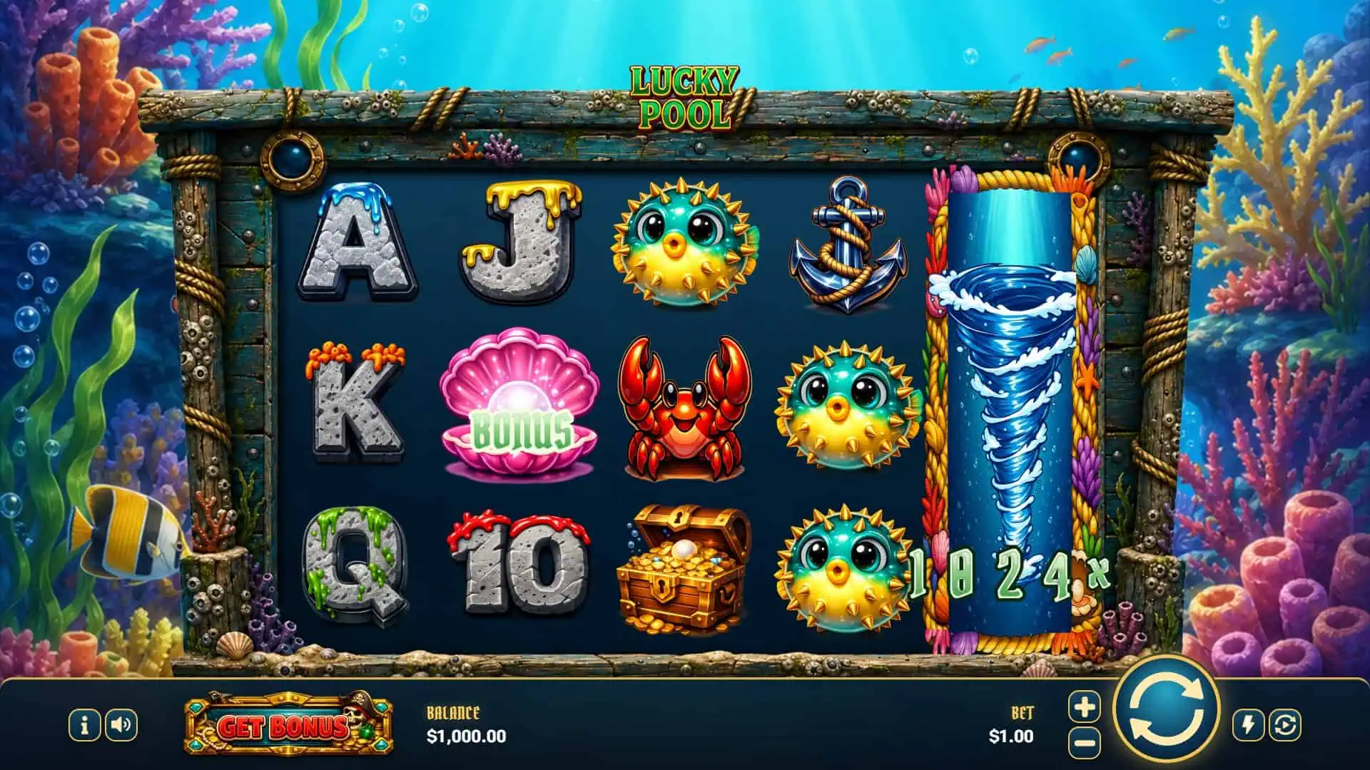Lucky Pool slot gameplay reels