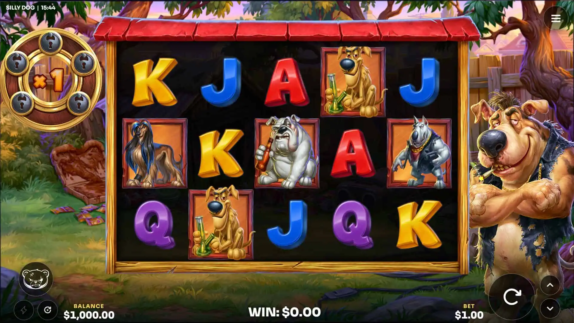 Silly Dog slot gameplay reels